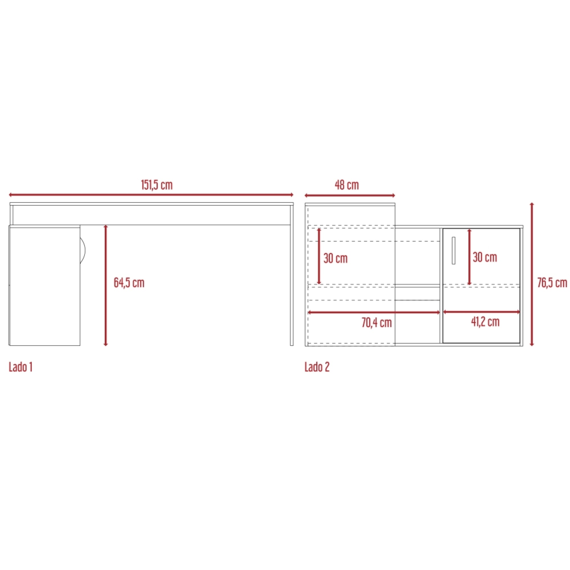 ESCRITORIO EN L 1 PUERTA OFFICE W-151 CENIZA - 4