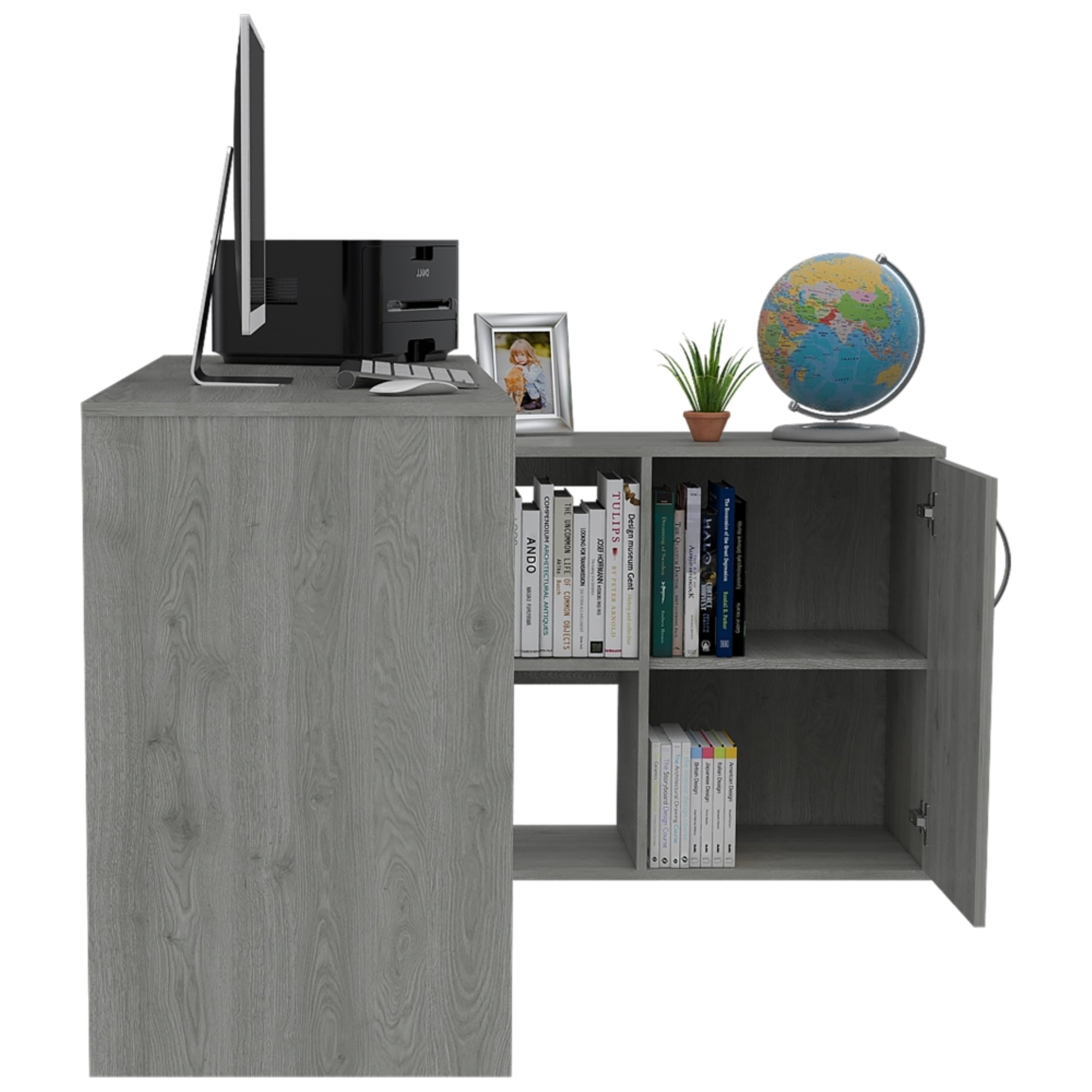 ESCRITORIO EN L 1 PUERTA OFFICE W-151 CENIZA - 5