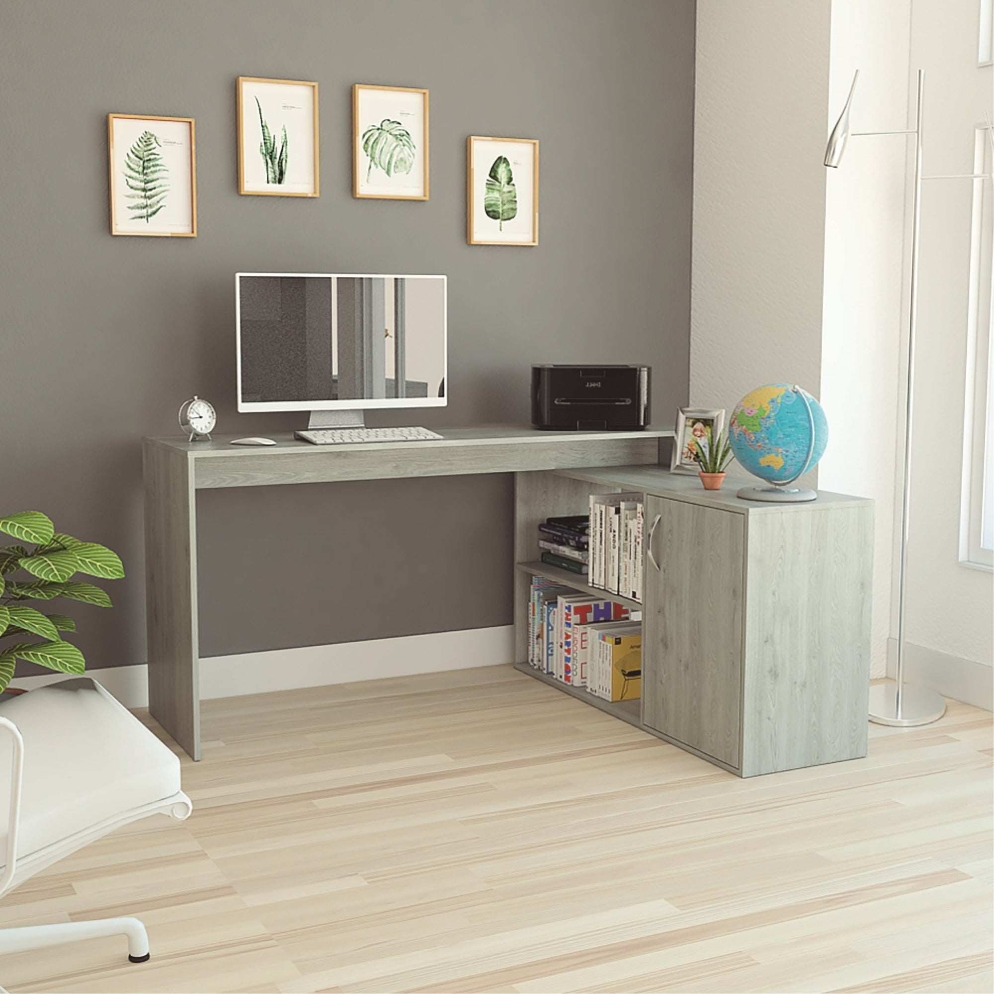 ESCRITORIO EN L 1 PUERTA OFFICE W-151 CENIZA - 8