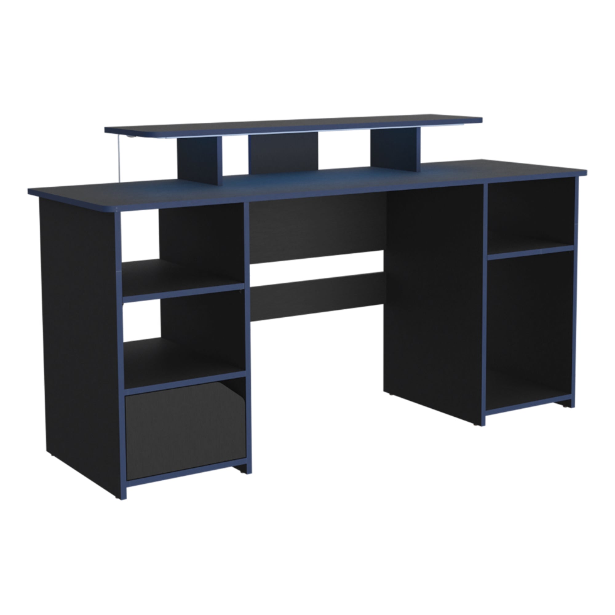 ESCRITORIO GAMER 1 PUERTA KERIA WENGUE Y AZUL - 6