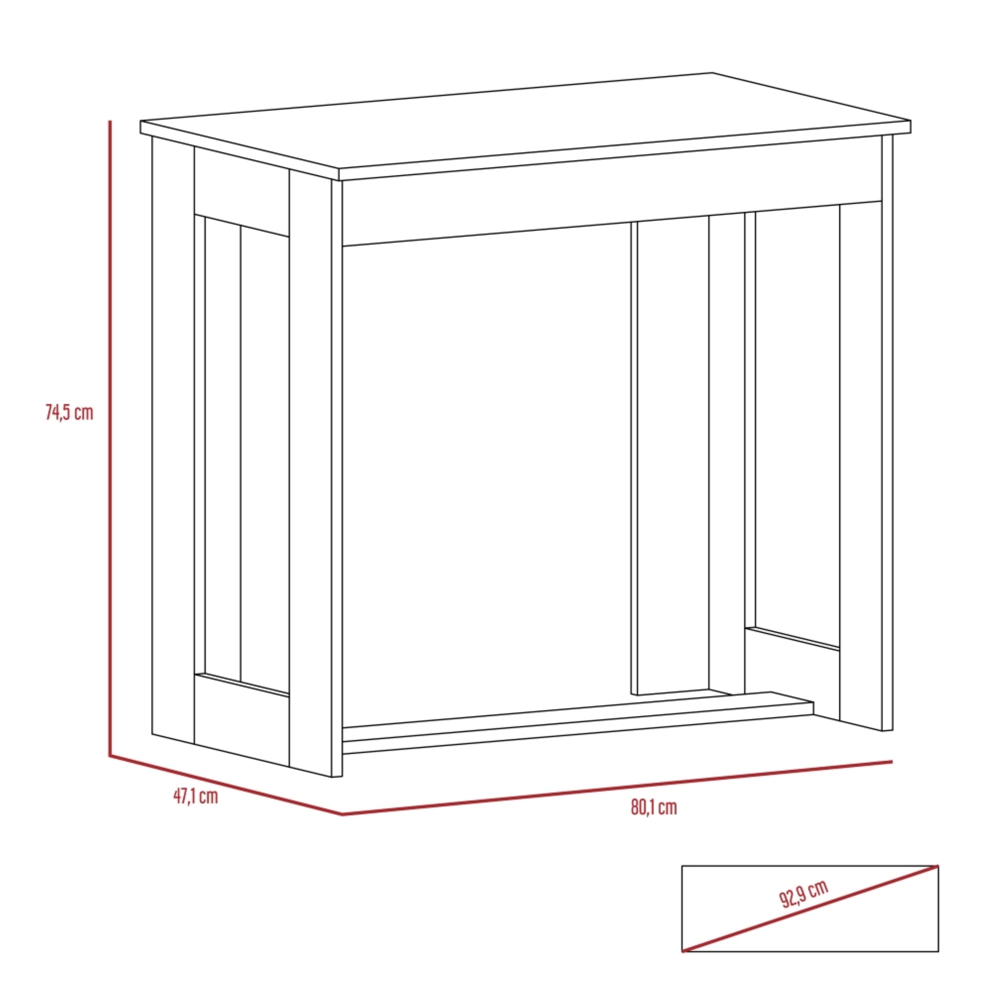 ESCRITORIO OFFICE W-80 WENGUE 74,5X80,1X47,1 CM - 2