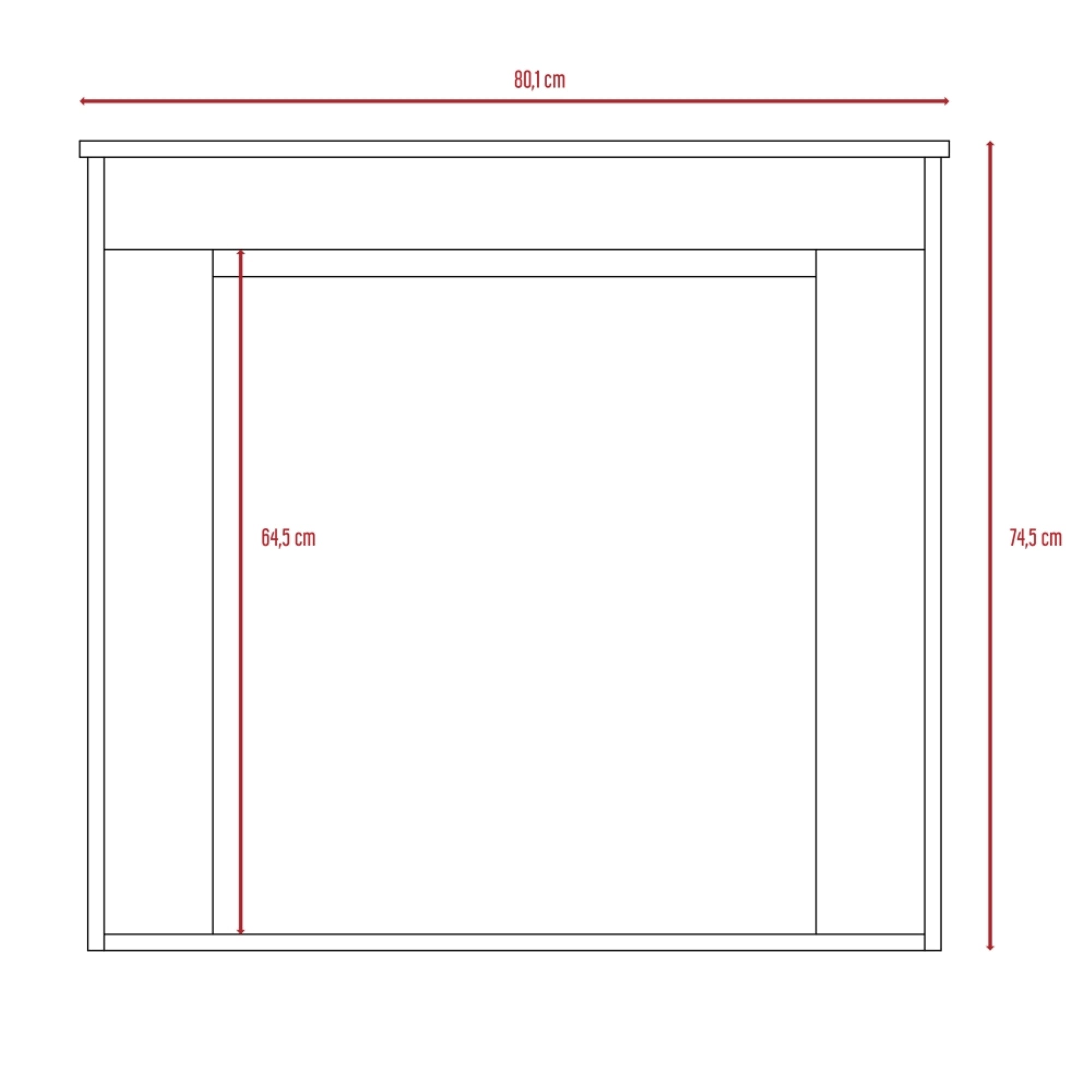 ESCRITORIO OFFICE W-80 WENGUE 74,5X80,1X47,1 CM - 3