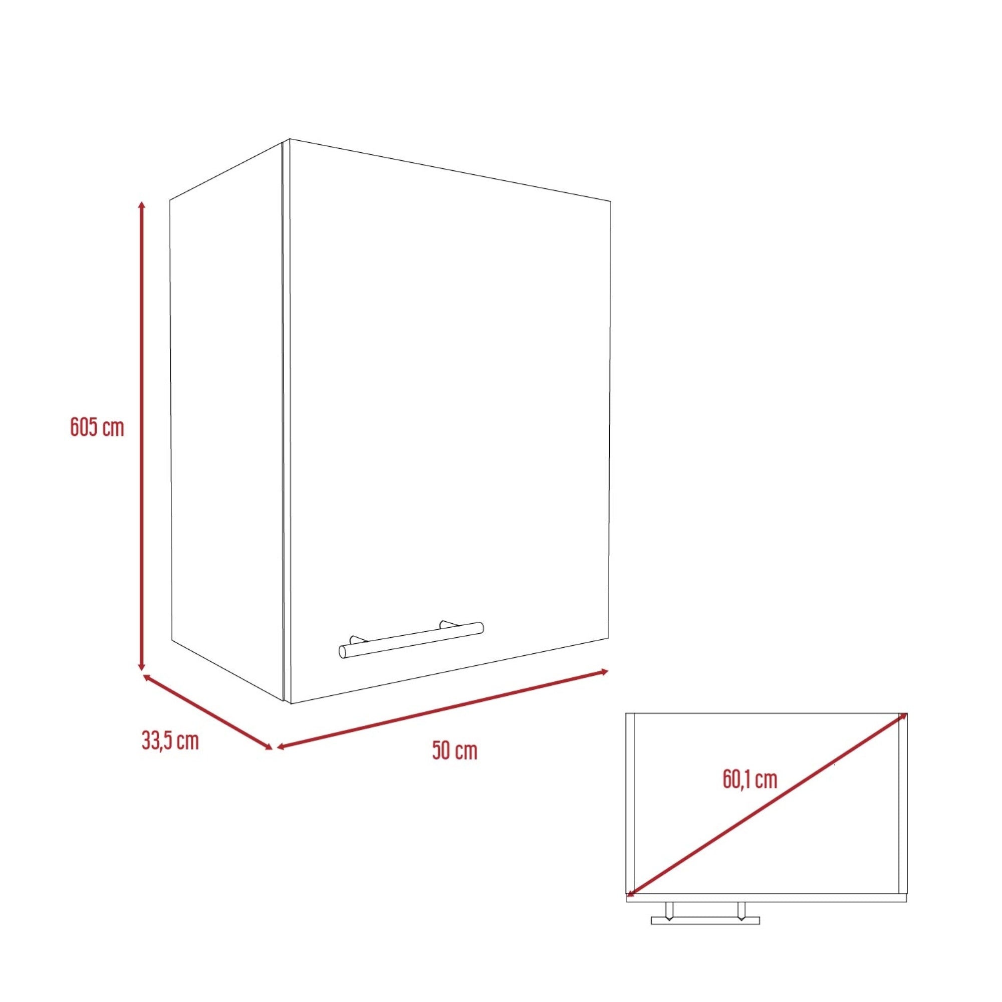 MUEBLE DE COCINA AEREO 1 PUERTA MANCHESTER BLANCO 60X50X33,5 CM - 7