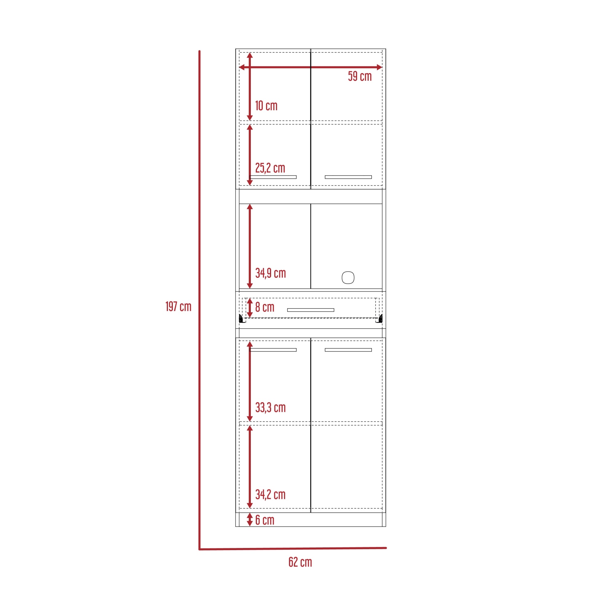 MUEBLE PARA MICROONDAS MANCHESTER 4 PUERTAS WENGUE - 4