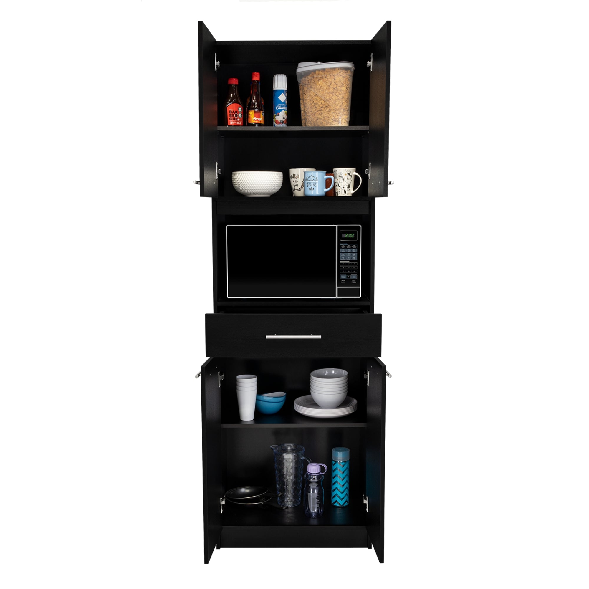 MUEBLE PARA MICROONDAS MANCHESTER 4 PUERTAS WENGUE - 5