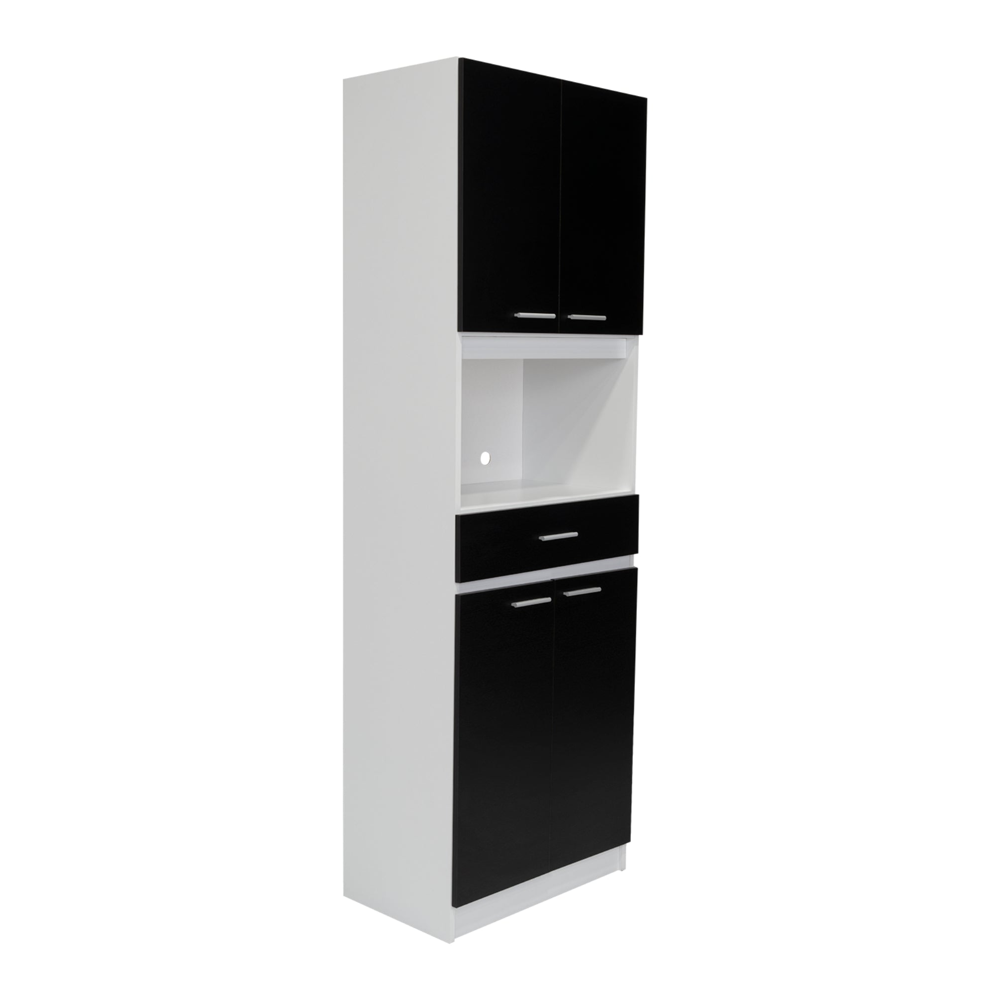 MUEBLE PARA MICROONDAS BAU 4 PUERTAS 1 CAJON BLANCO Y WENGUE - 3