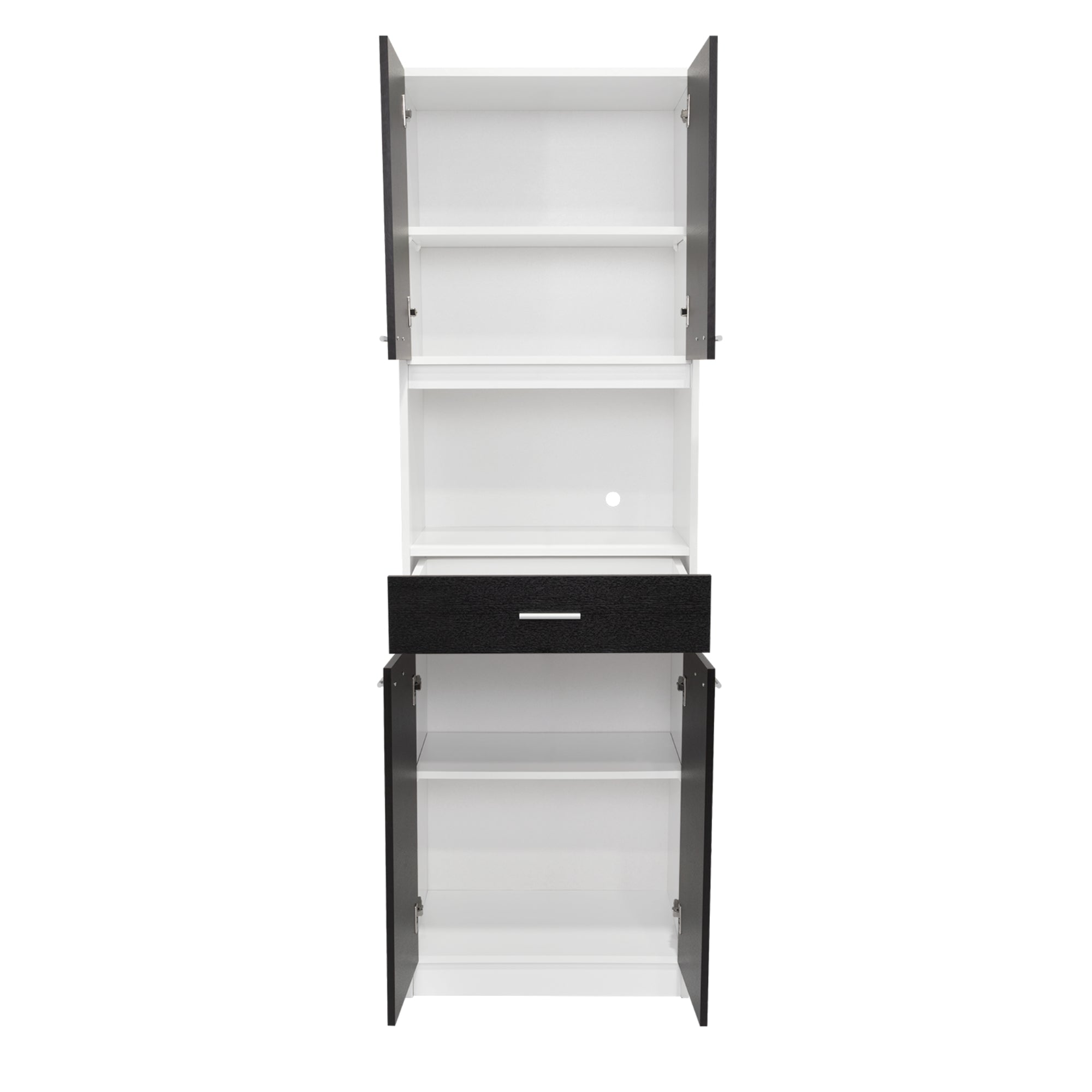 MUEBLE PARA MICROONDAS BAU 4 PUERTAS 1 CAJON BLANCO Y WENGUE - 4