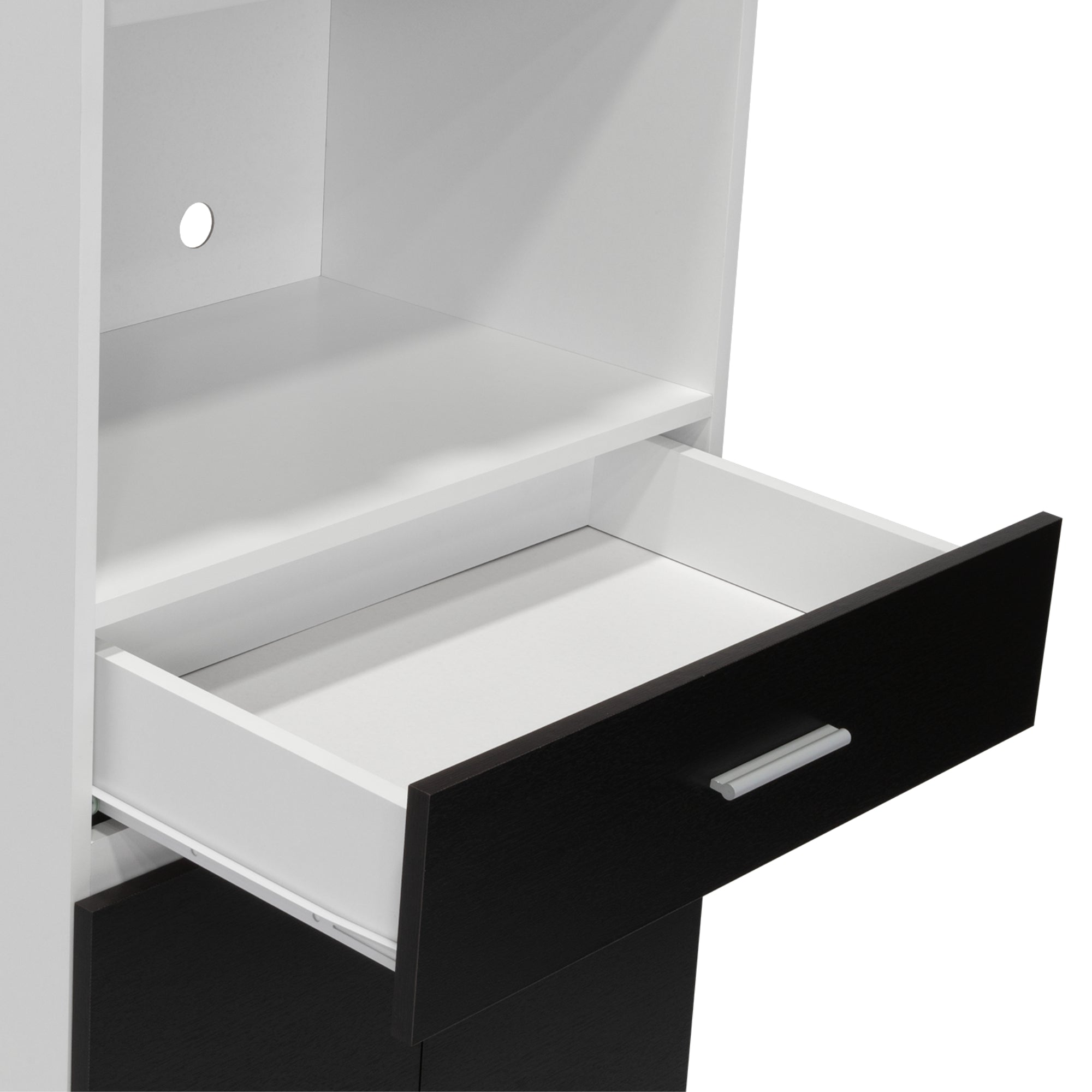 MUEBLE PARA MICROONDAS BAU 4 PUERTAS 1 CAJON BLANCO Y WENGUE - 5
