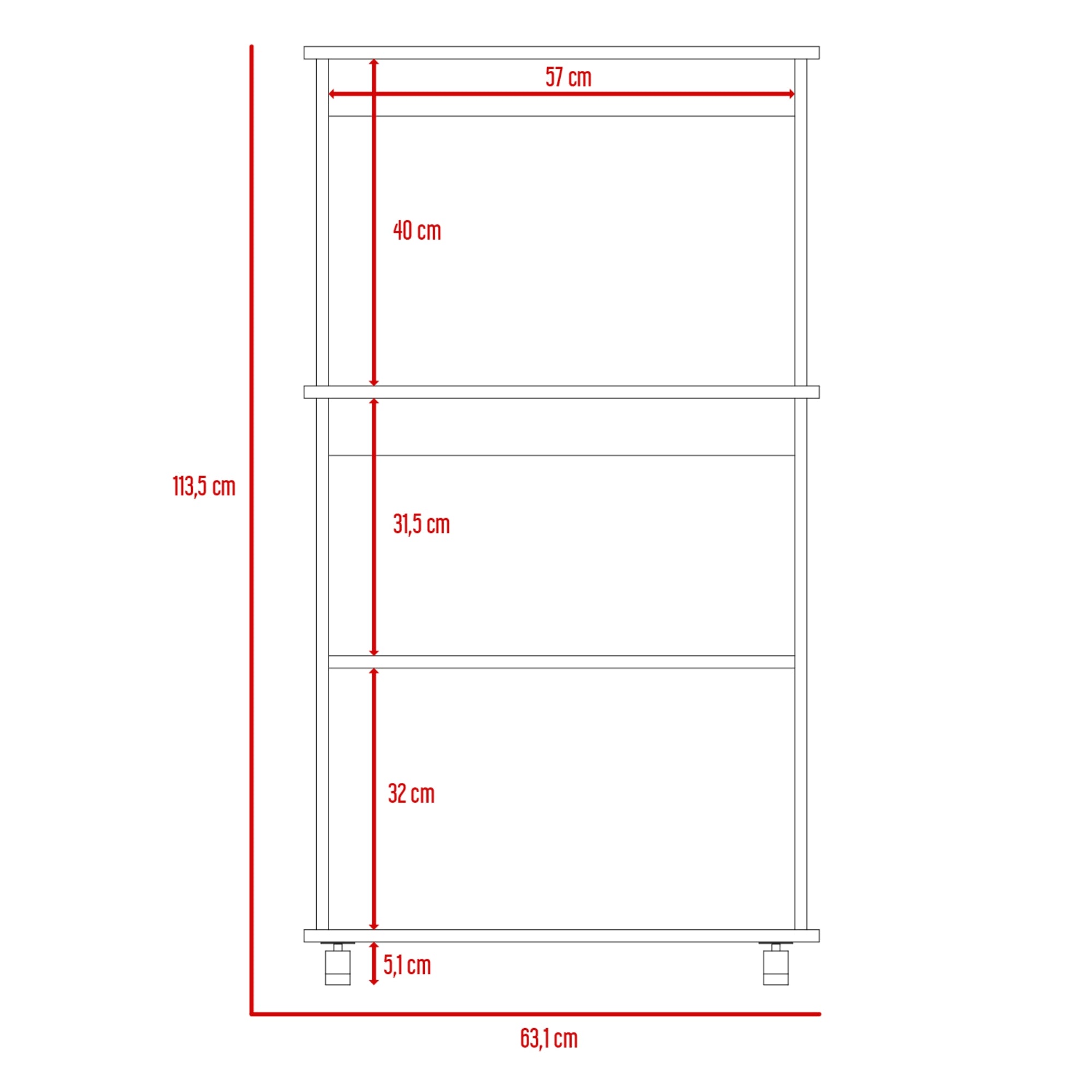 MUEBLE PARA MICROONDAS KITCHEN BLANCO Y ROVERE 113,5X63X36 CM - 8