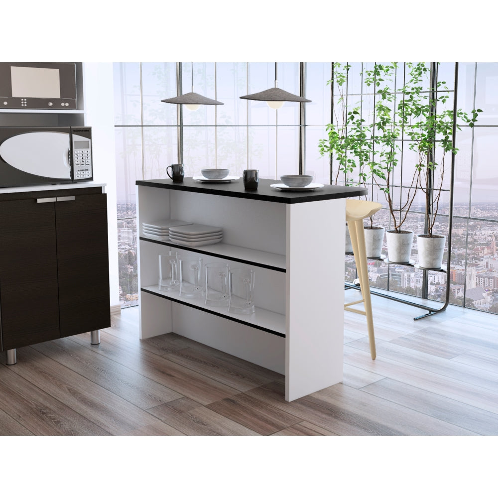 ISLA DE COCINA FENDI WENGUE Y BLANCO 90X120X60 CM - 6
