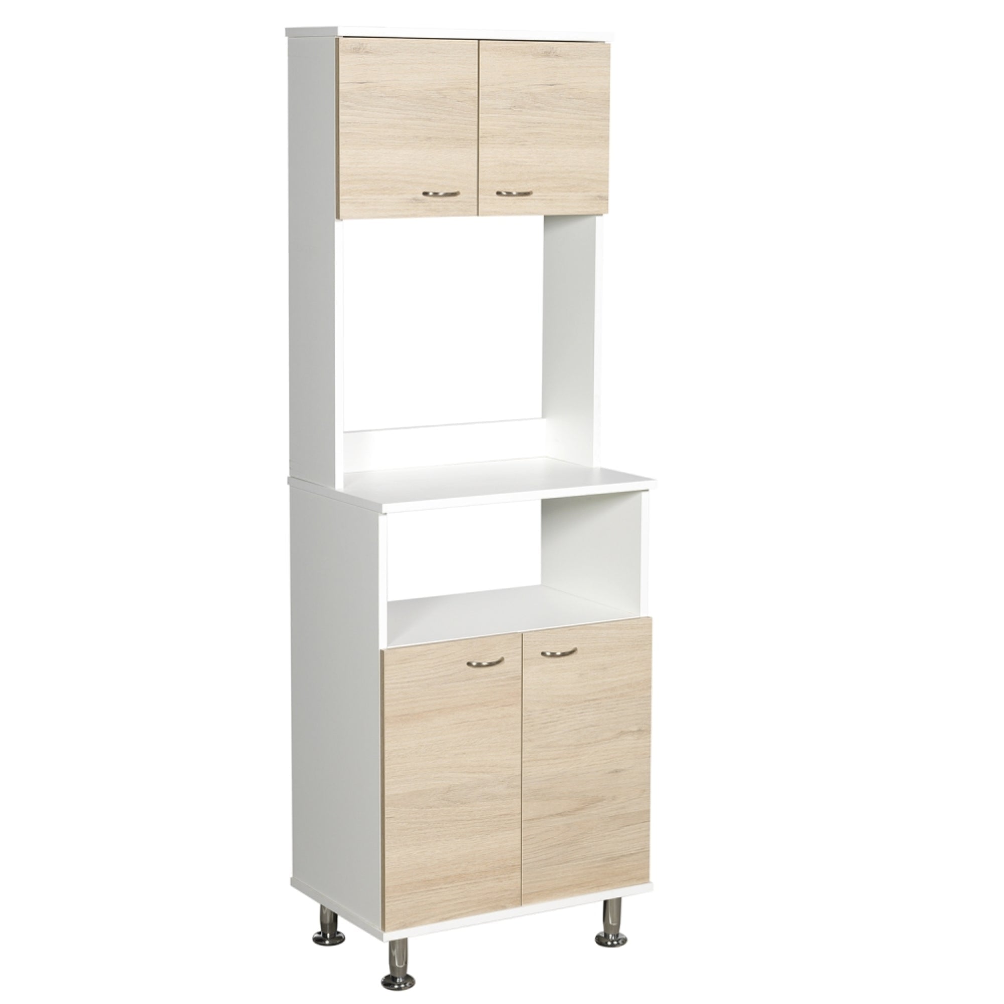 MUEBLE PARA MICROONDAS KITCHEN-54 BLANCO Y ROVERE 160X54X35 CM - 3