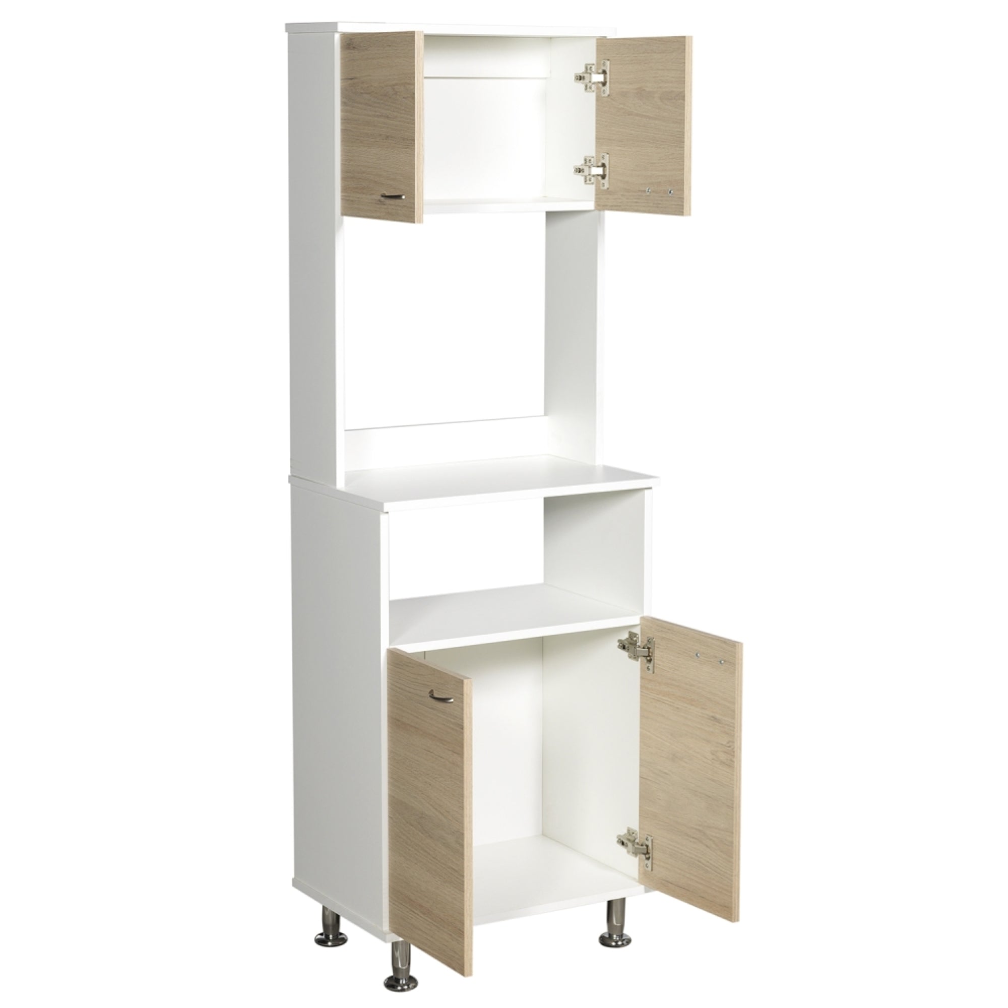 MUEBLE PARA MICROONDAS KITCHEN-54 BLANCO Y ROVERE 160X54X35 CM - 4
