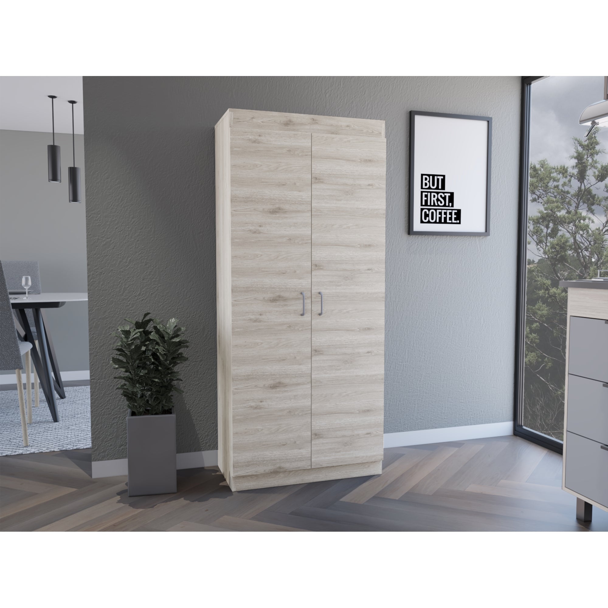 DESPENSA DE COCINA VARESE 2 PUERTAS CENIZA Y BLANCO - 10