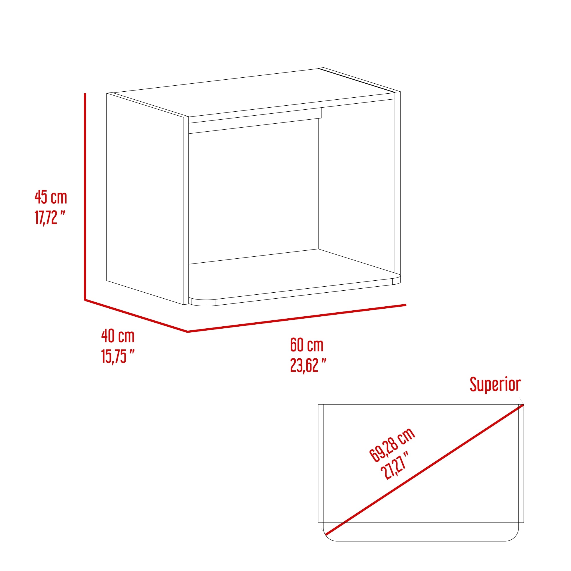 MUEBLE PARA MICROONDAS ECO 60X45X40 CM BLANCO - 6