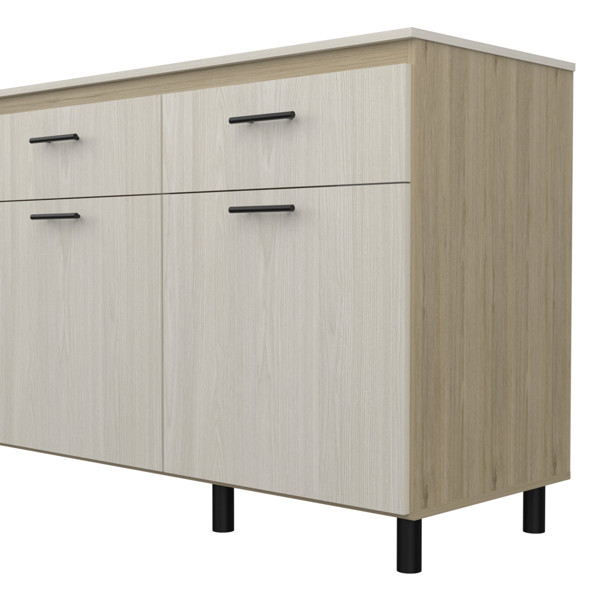 MUEBLE INFERIOR DE COCINA 180 CM GANTE CON TOP MELAMINA ROVERE Y NIEBLA - 8