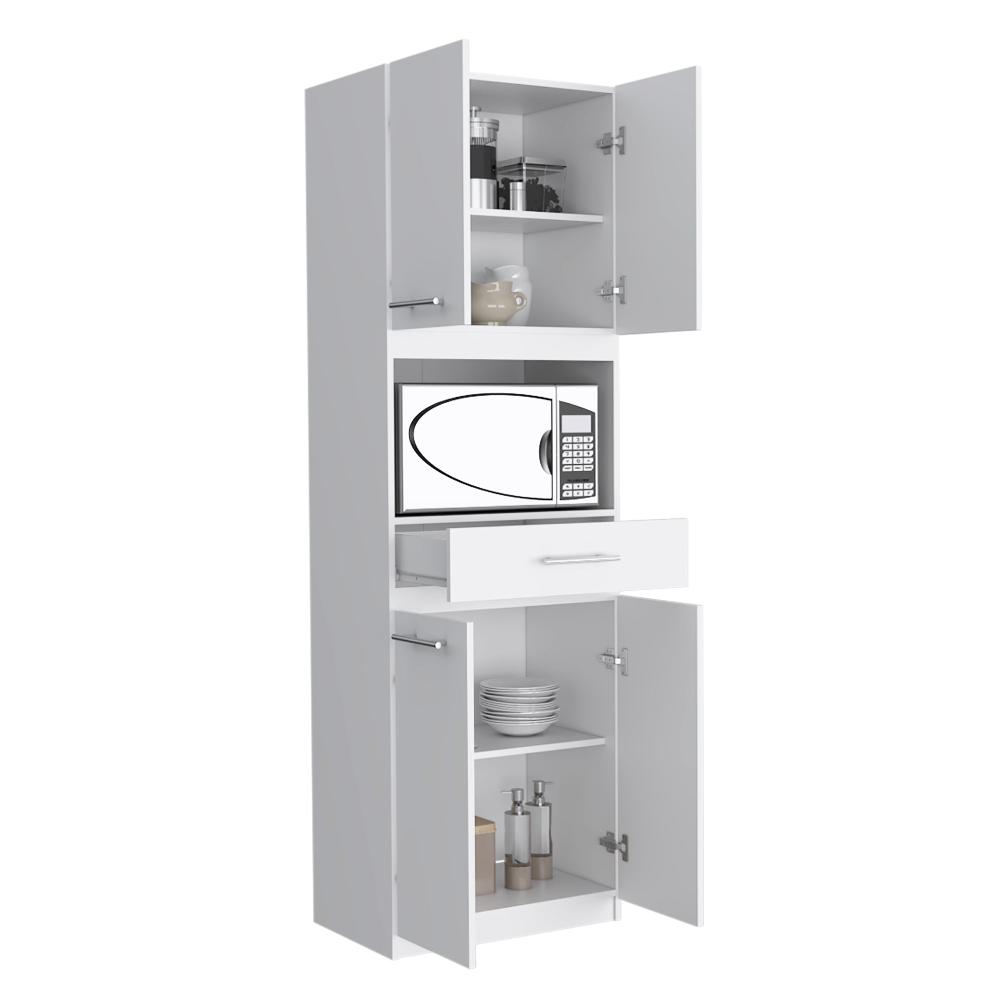 MUEBLE PARA MICROONDAS MANCHESTER 4 PUERTAS BLANCO - 1