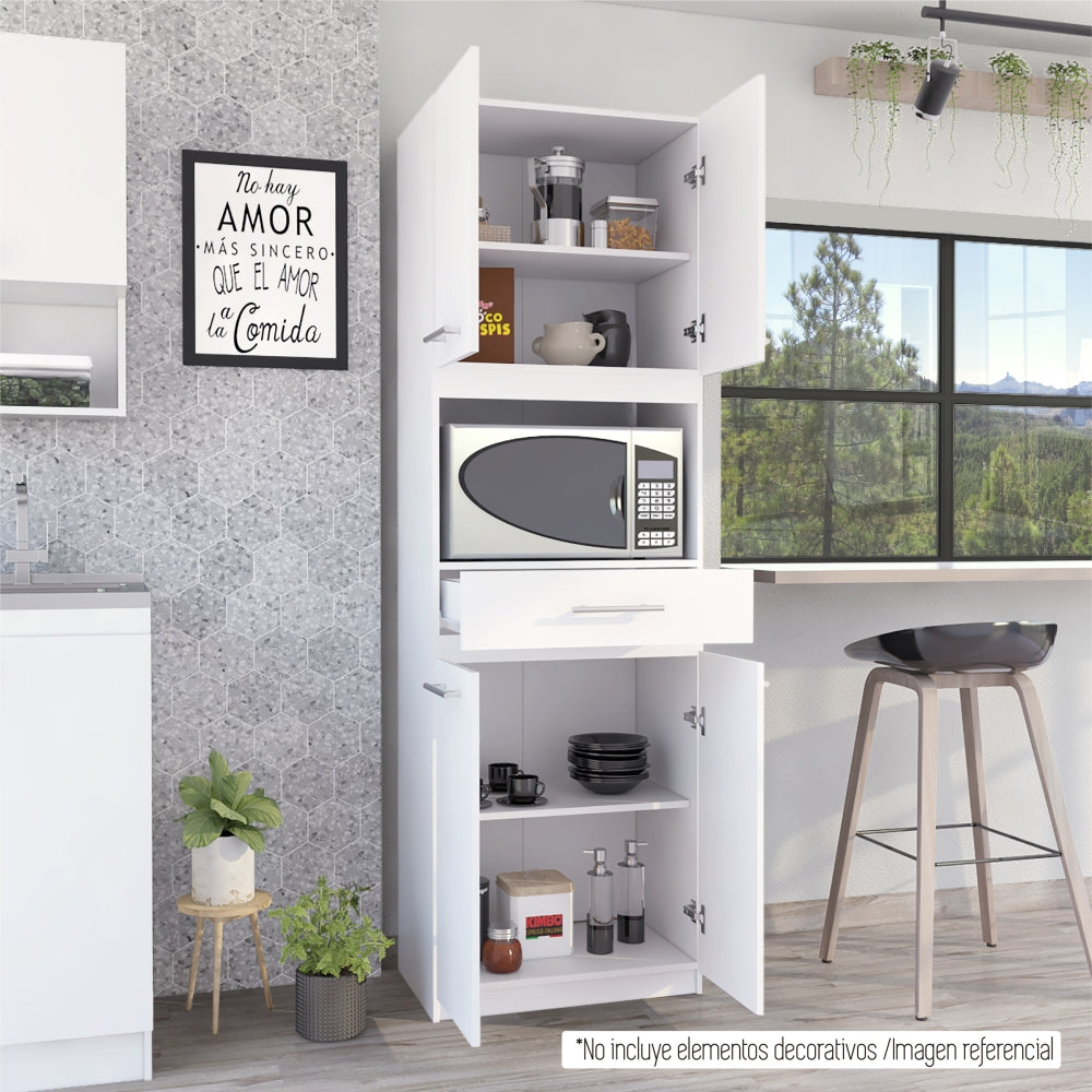 MUEBLE PARA MICROONDAS MANCHESTER 4 PUERTAS BLANCO - 2