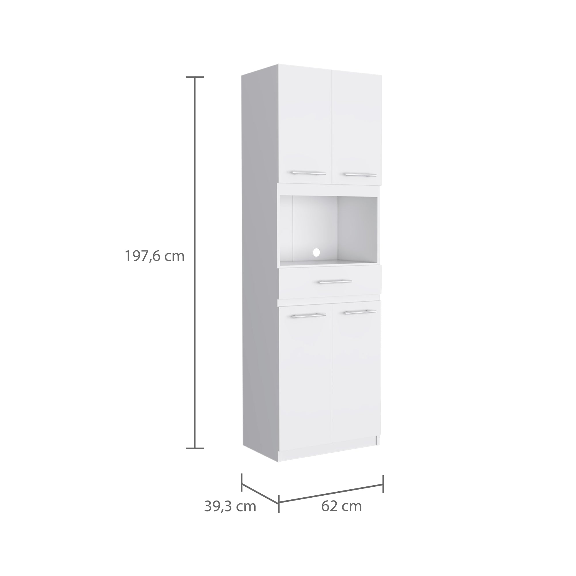 MUEBLE PARA MICROONDAS MANCHESTER 4 PUERTAS BLANCO - 3