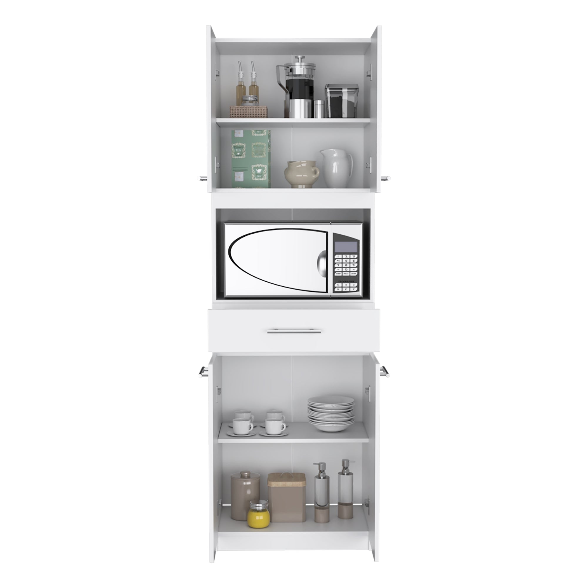 MUEBLE PARA MICROONDAS MANCHESTER 4 PUERTAS BLANCO - 5