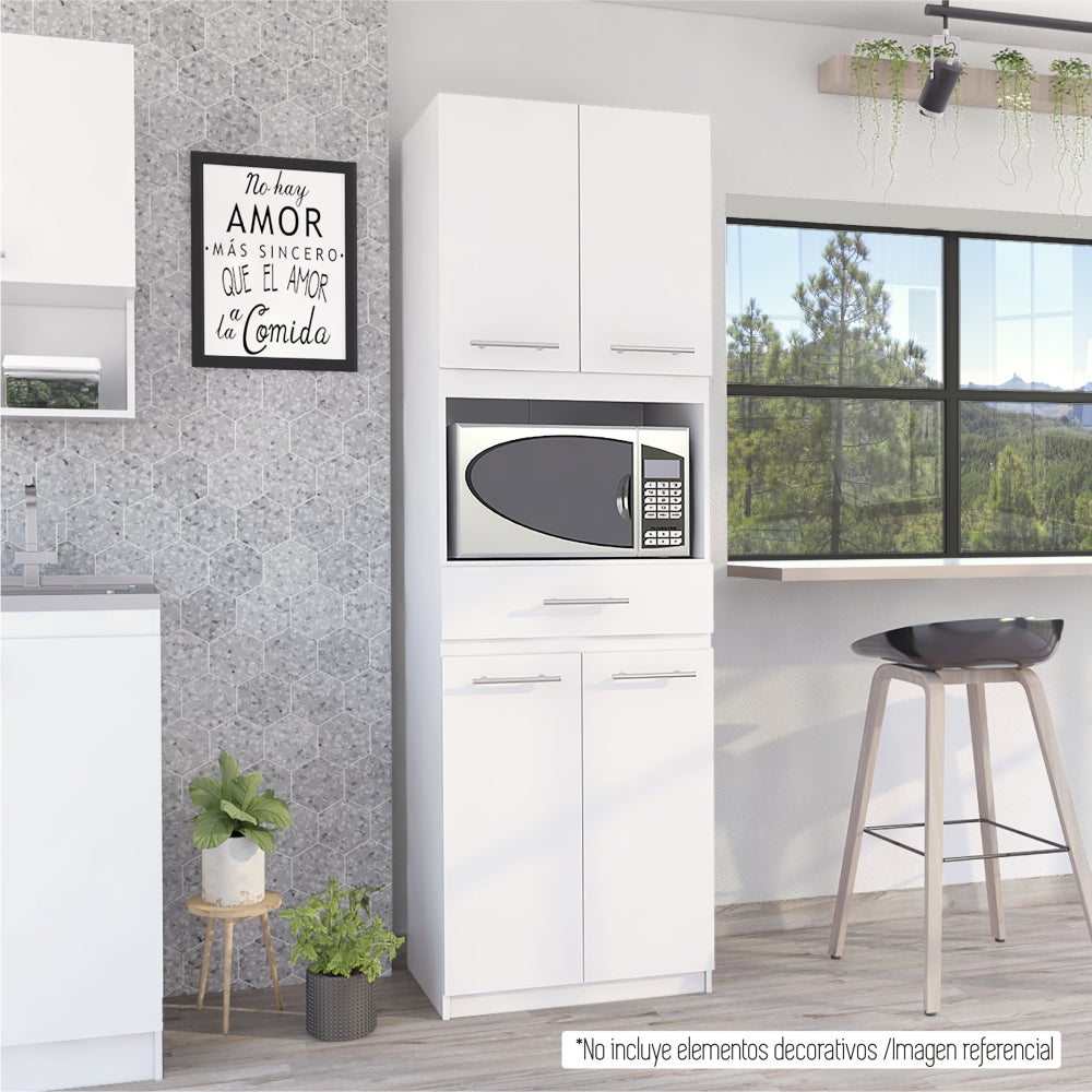 MUEBLE PARA MICROONDAS MANCHESTER 4 PUERTAS BLANCO - 12