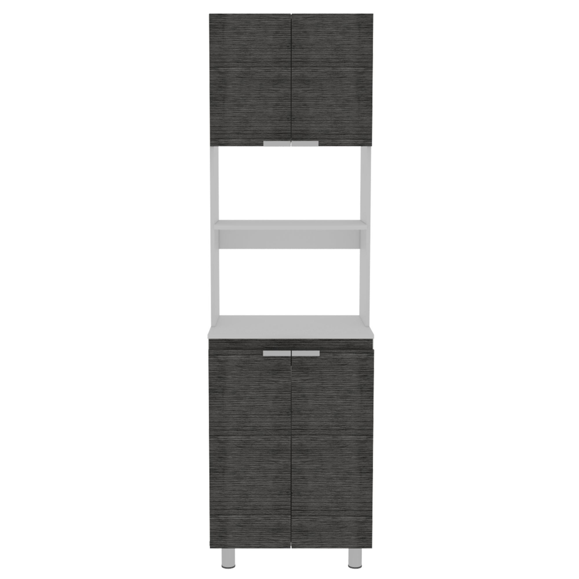 MUEBLE PARA MICROONDAS FENDI 205X60X51,3 CM GRIS Y BLANCO - 4