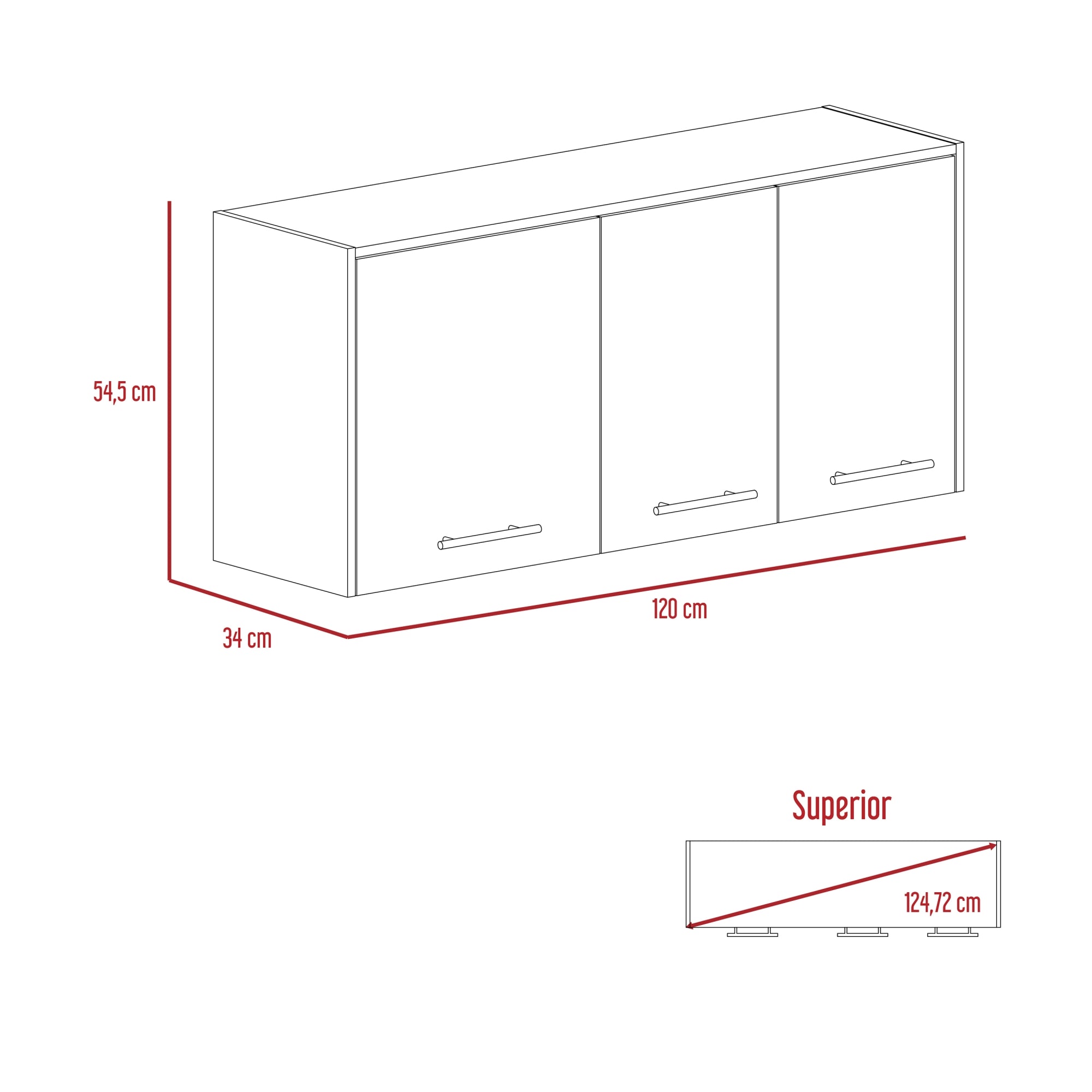 MUEBLE DE COCINA AEREO 120 CM ORION BLANCO Y DUNA - 2