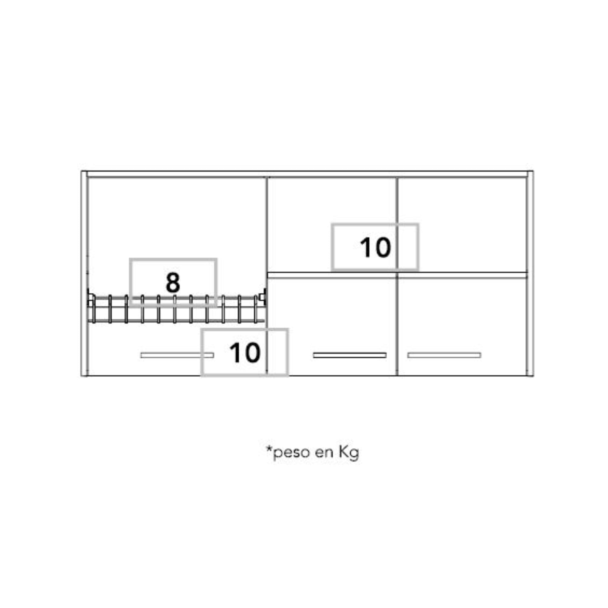 MUEBLE DE COCINA AEREO 120 CM ORION BLANCO Y DUNA - 3