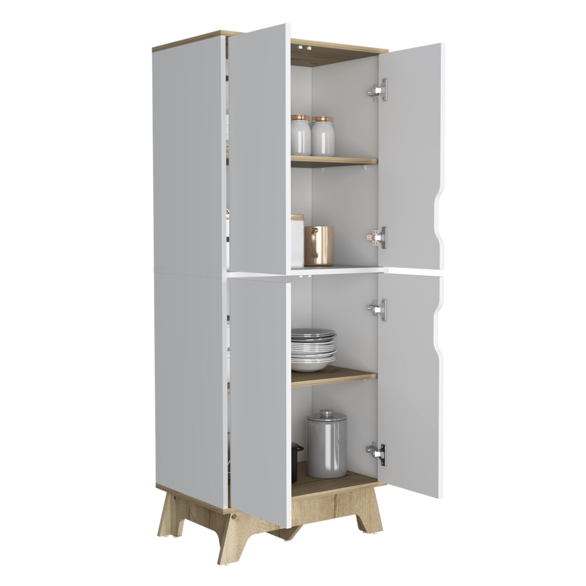 DESPENSA 4 PUERTAS BI-COLOR BLANCO Y DUNA 150,5X60X40 CM - 1