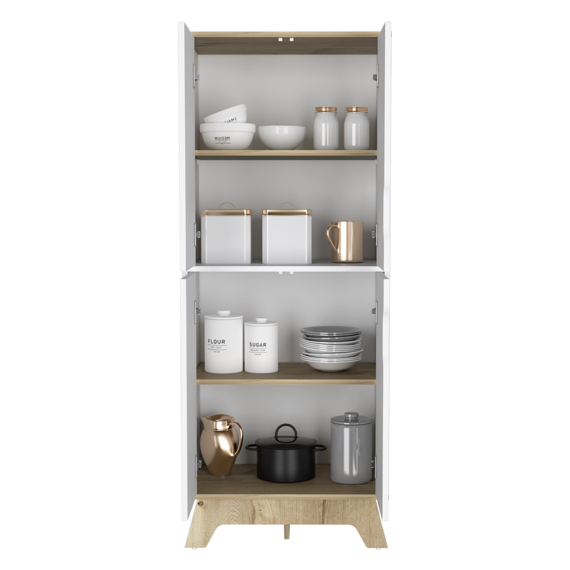 DESPENSA 4 PUERTAS BI-COLOR BLANCO Y DUNA 150,5X60X40 CM - 2