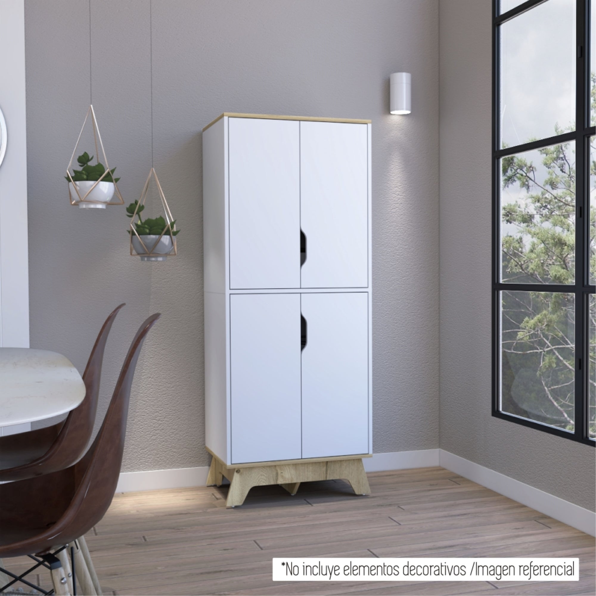 DESPENSA 4 PUERTAS BI-COLOR BLANCO Y DUNA 150,5X60X40 CM - 5