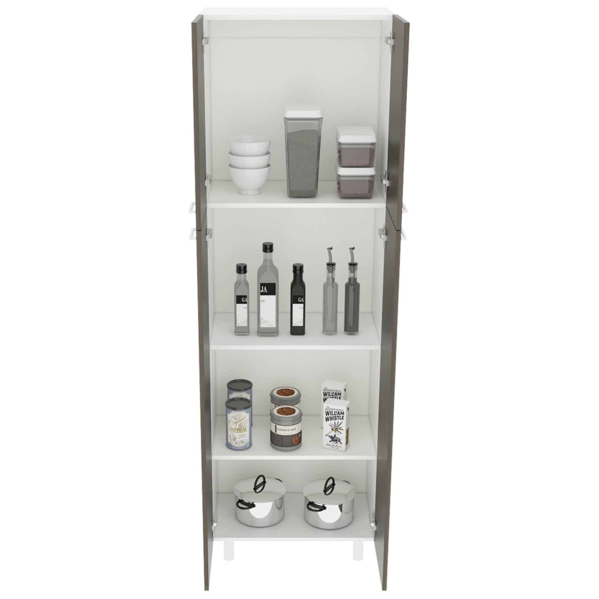 MUEBLE DESPENSA ROSSI 4 PUERTAS BLANCO Y OLIVO - 2