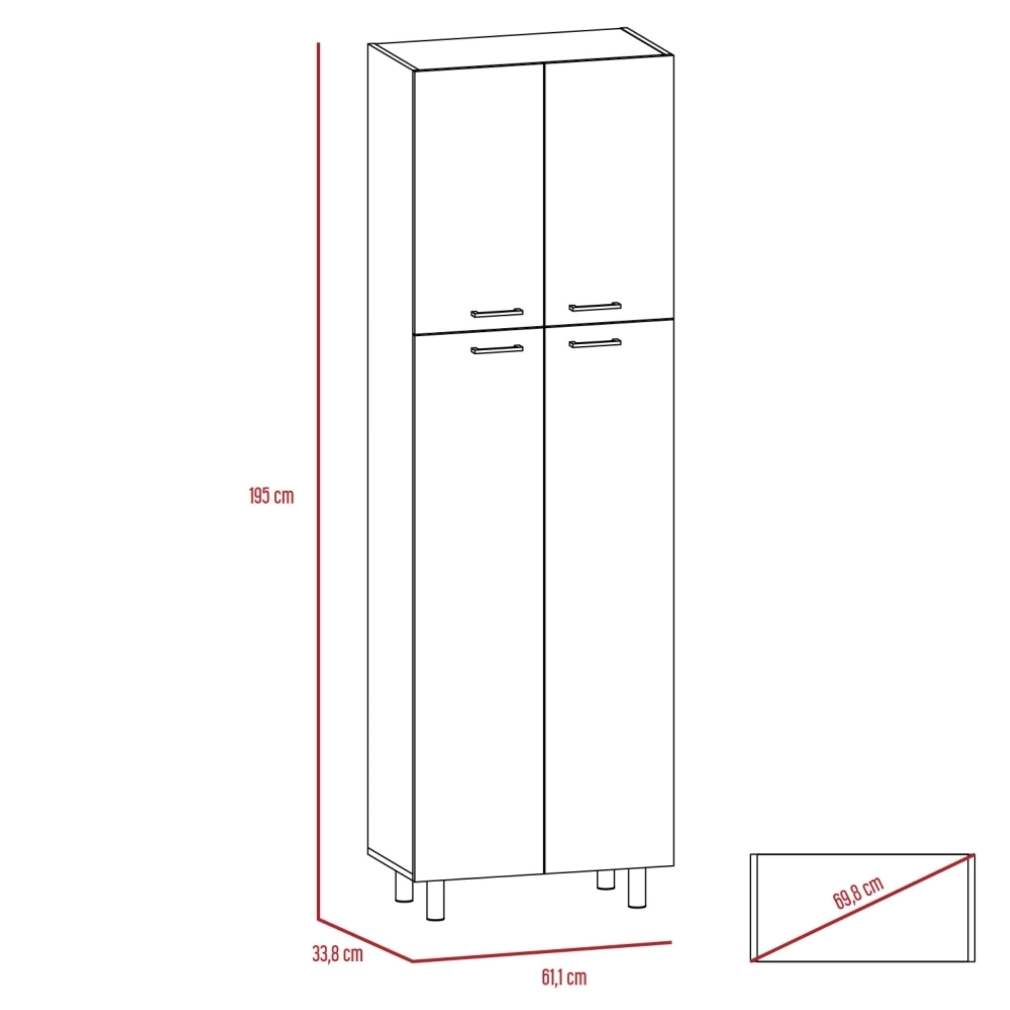 MUEBLE DESPENSA ROSSI 4 PUERTAS BLANCO Y OLIVO - 8