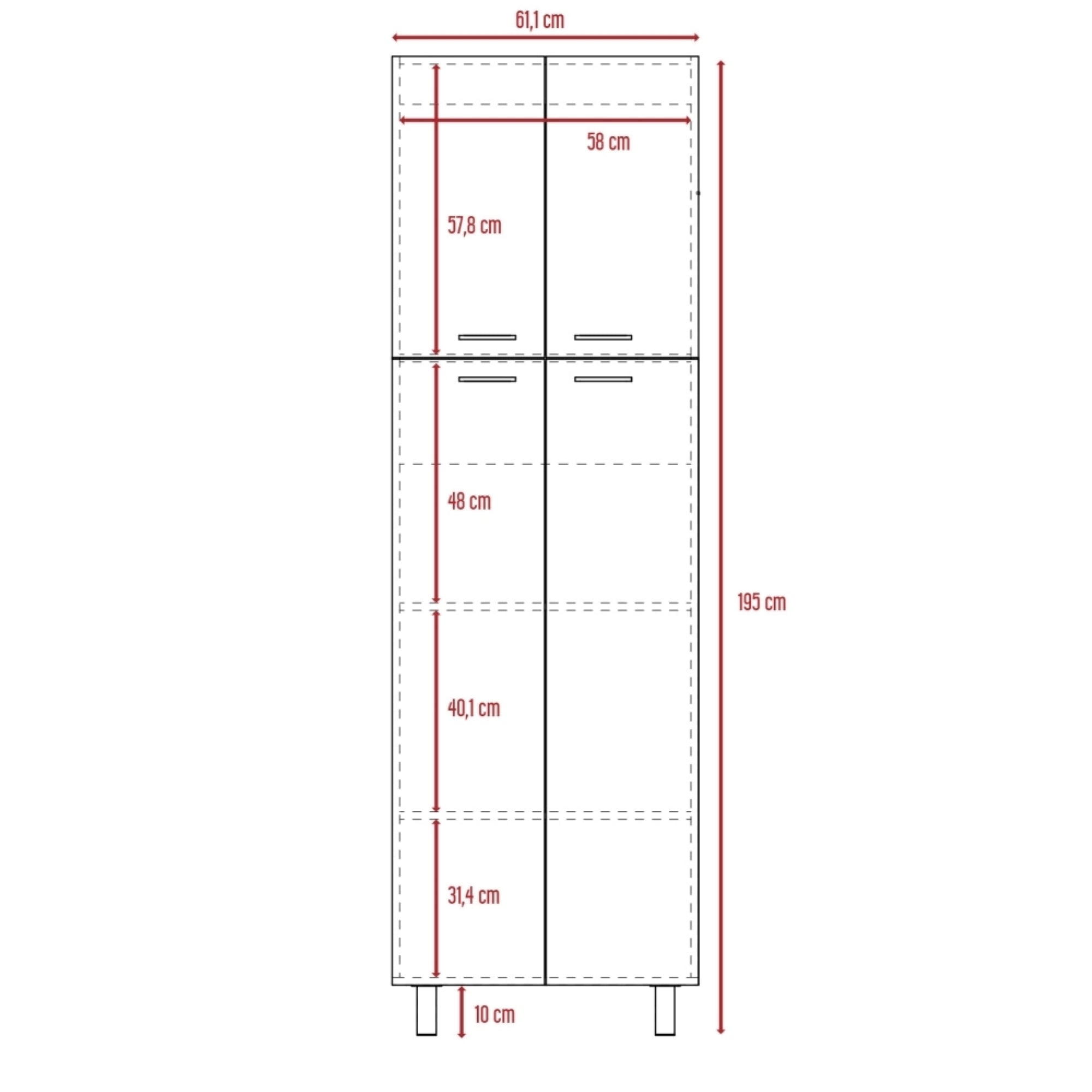 MUEBLE DESPENSA ROSSI 4 PUERTAS BLANCO Y OLIVO - 9