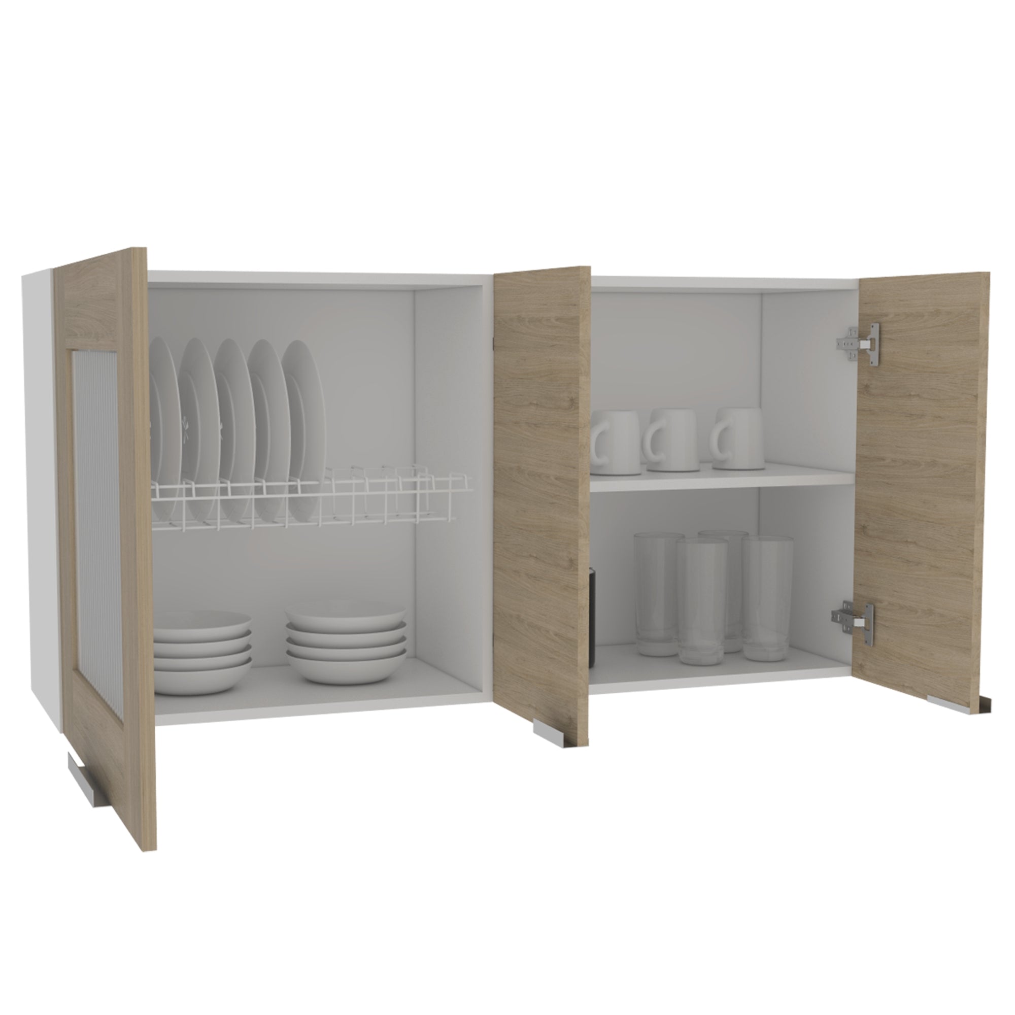 MUEBLE DE COCINA MURAL FENDI 60X120X33,5 CM ROVERE Y BLANCO - 1
