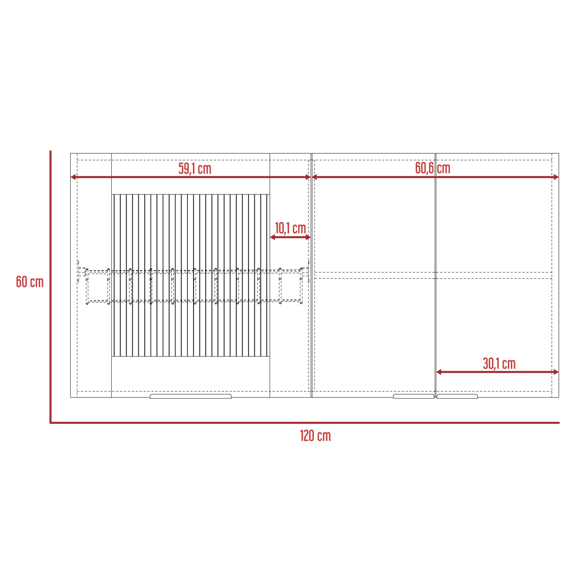 MUEBLE DE COCINA MURAL FENDI 60X120X33,5 CM ROVERE Y BLANCO - 8