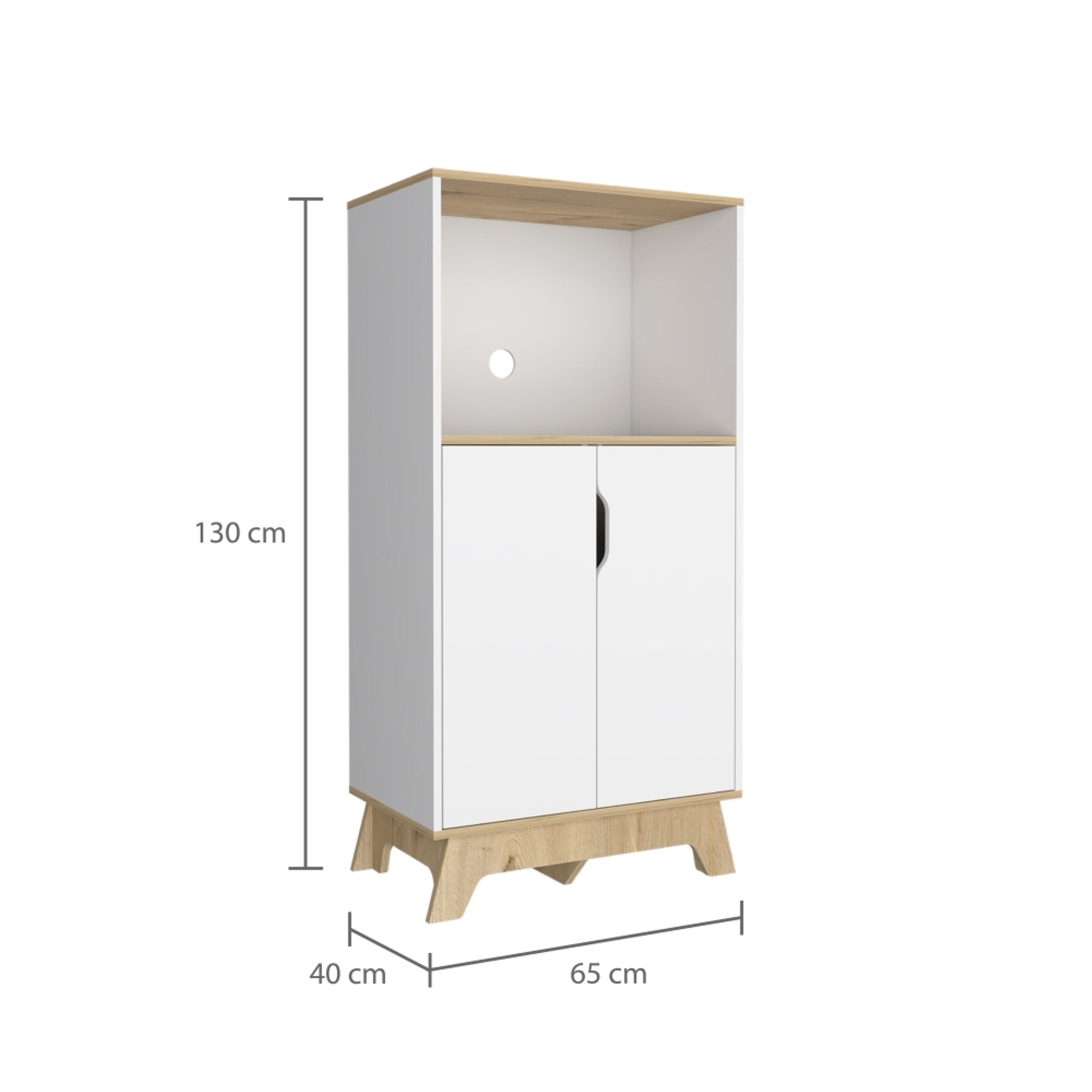 MUEBLE PARA MICROONDAS BI-COLOR 130X65X40 CM BLANCO Y DUNA - 3