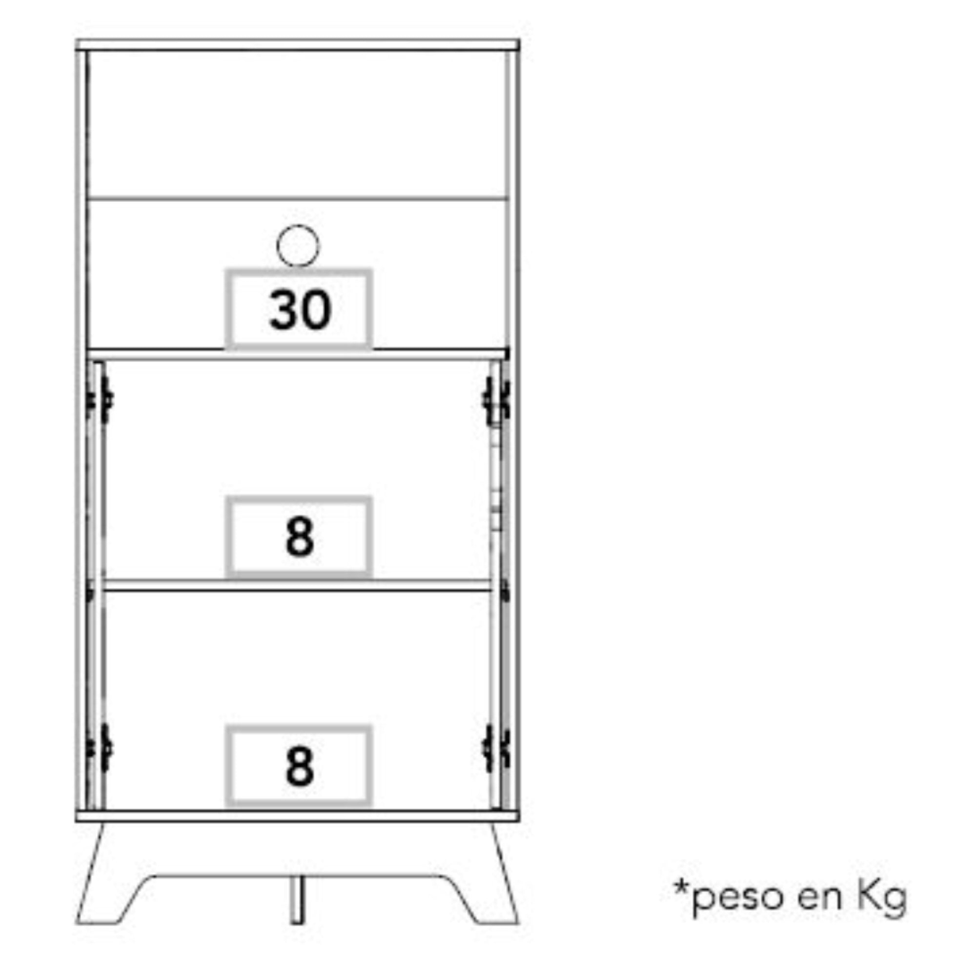 MUEBLE PARA MICROONDAS BI-COLOR 130X65X40 CM BLANCO Y DUNA - 4