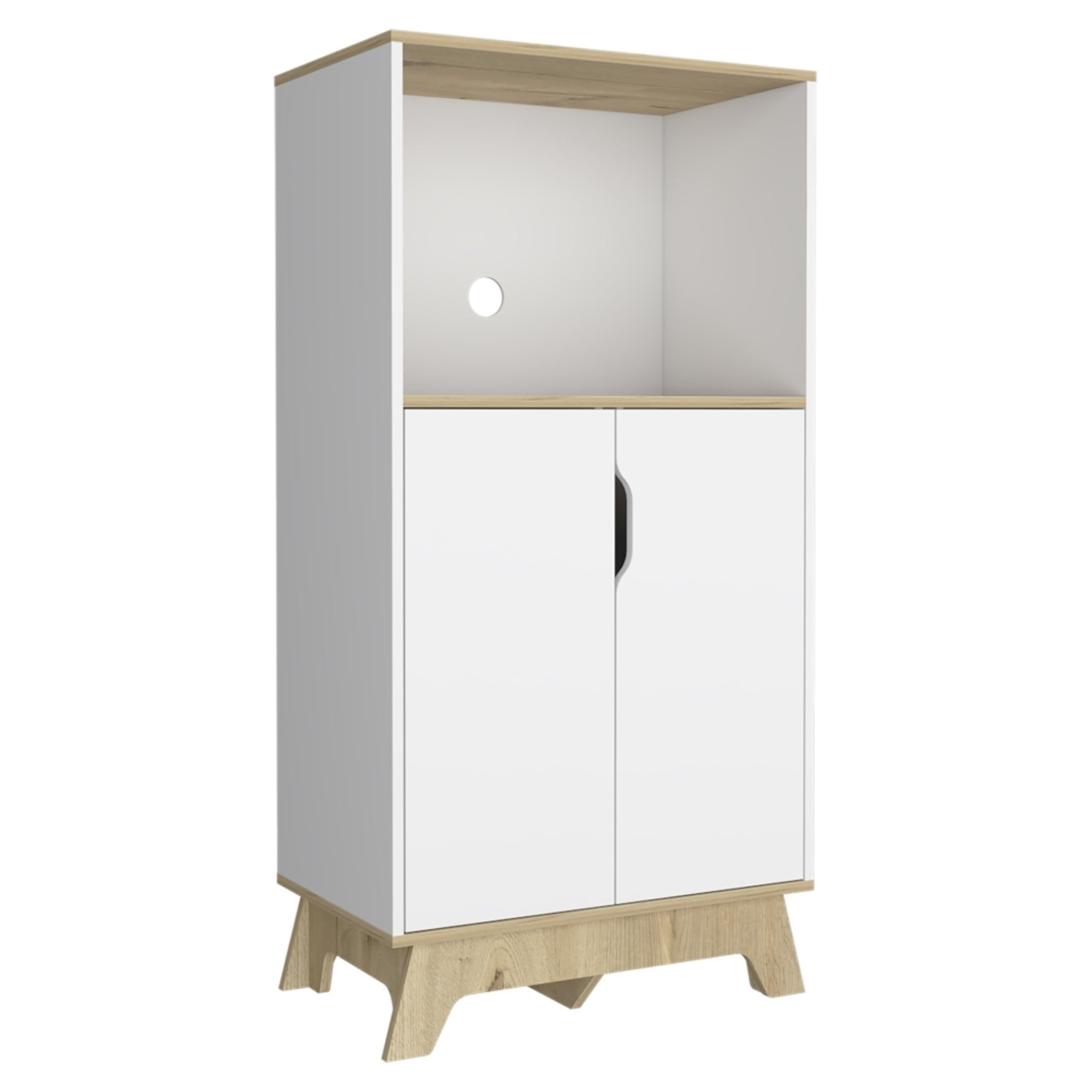 MUEBLE PARA MICROONDAS BI-COLOR 130X65X40 CM BLANCO Y DUNA - 6