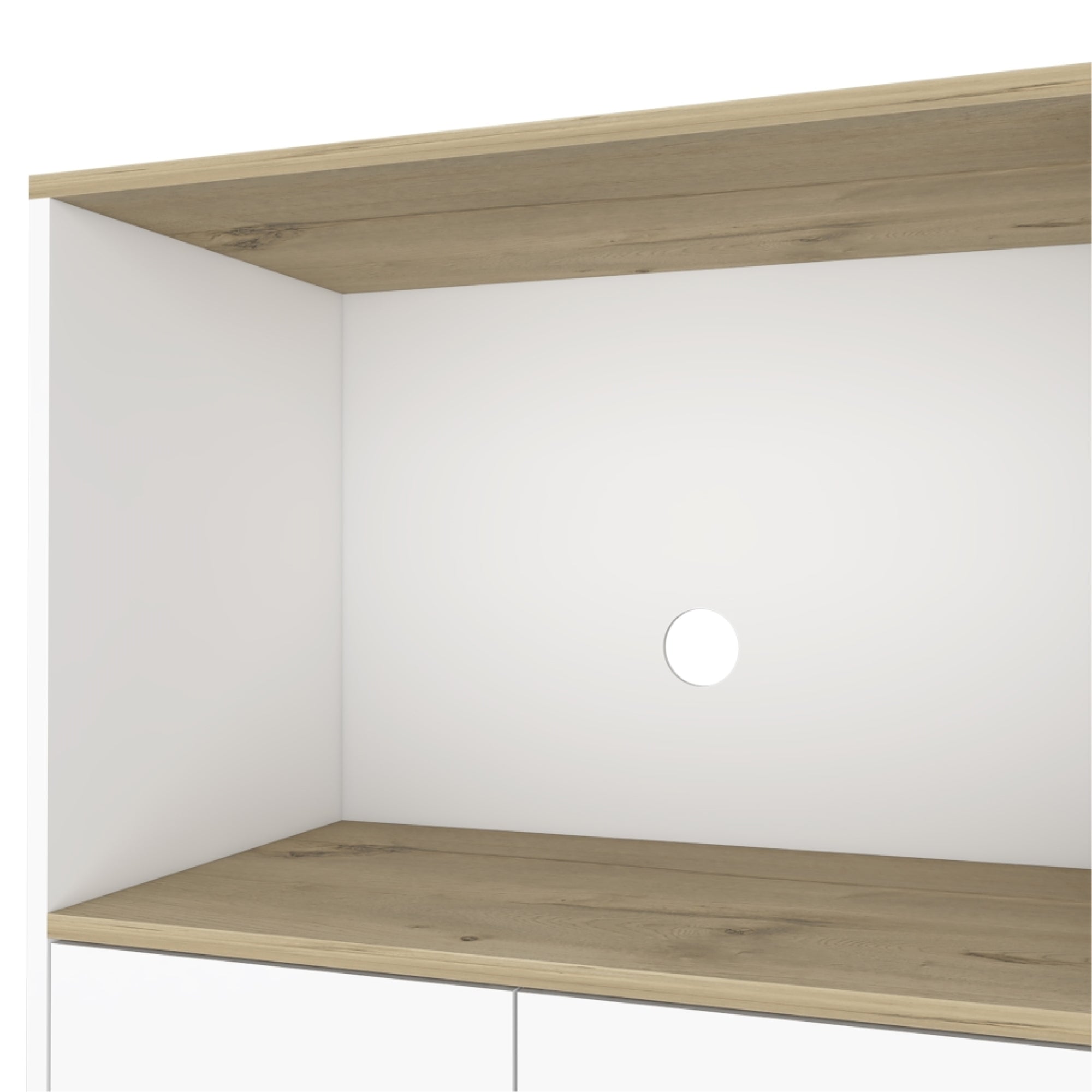 MUEBLE PARA MICROONDAS BI-COLOR 130X65X40 CM BLANCO Y DUNA - 10