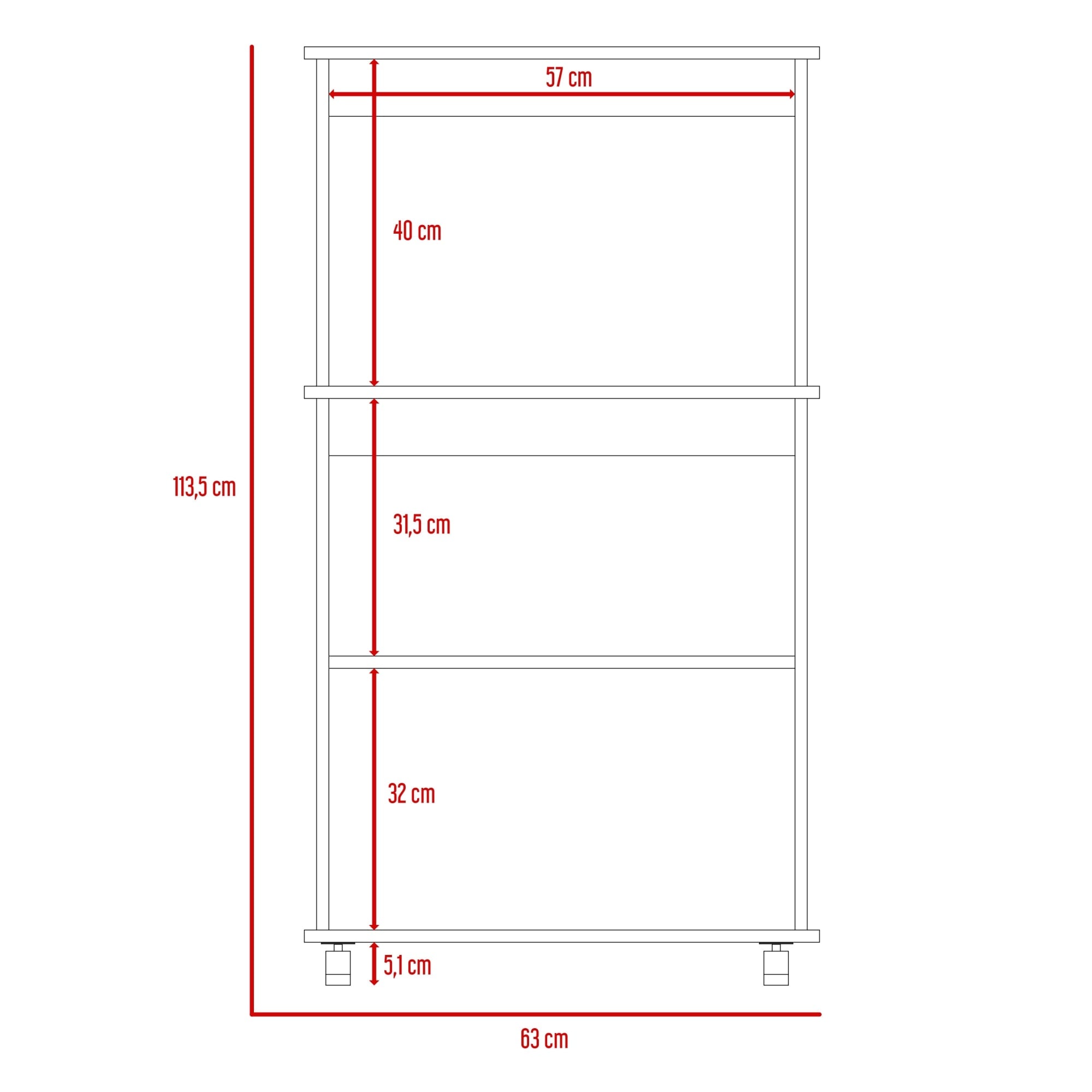 MUEBLE PARA MICROONDAS KITCHEN BLANCO 113,5X63X36 CM - 3