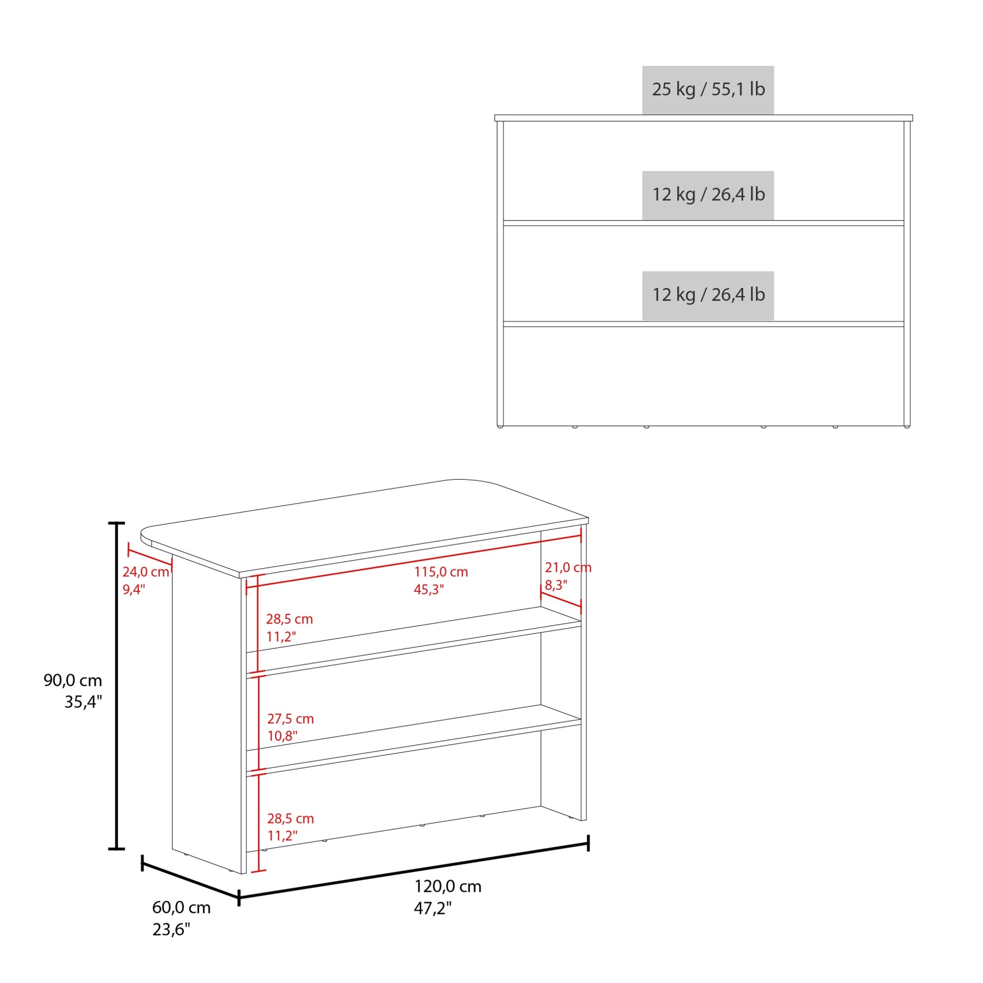 ISLA DE COCINA FENDI GRIS Y BLANCO 90X120X60 CM - 7