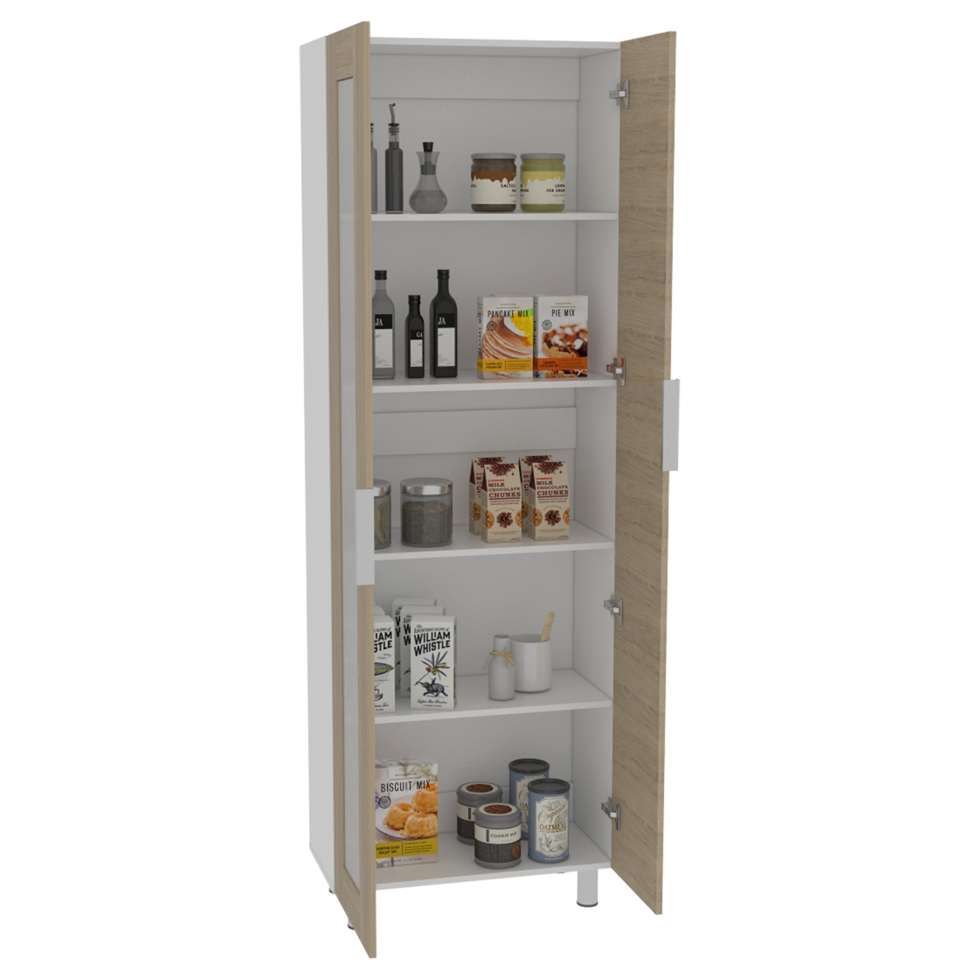 DESPENSA FENDI 2 PUERTAS 205X70X35,8 CM ROVERE Y BLANCO - 1