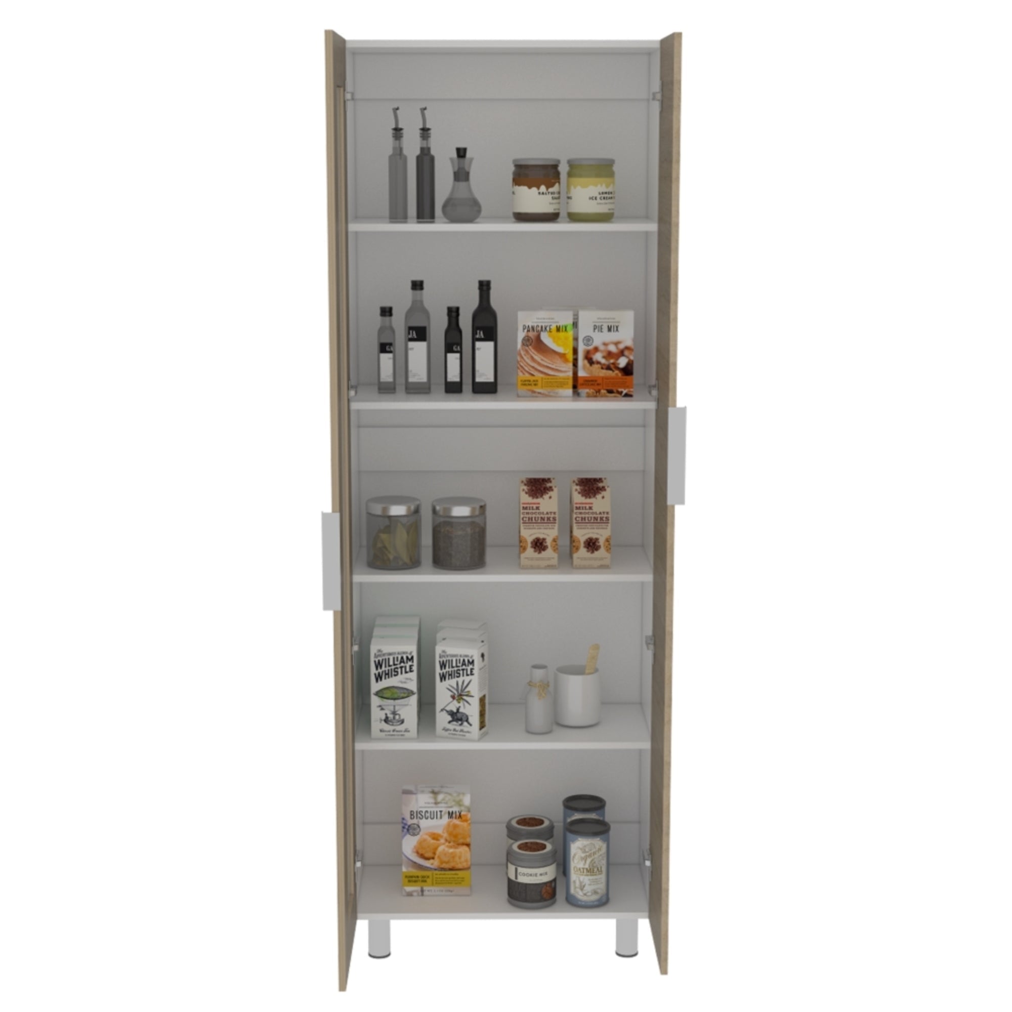 DESPENSA FENDI 2 PUERTAS 205X70X35,8 CM ROVERE Y BLANCO - 2