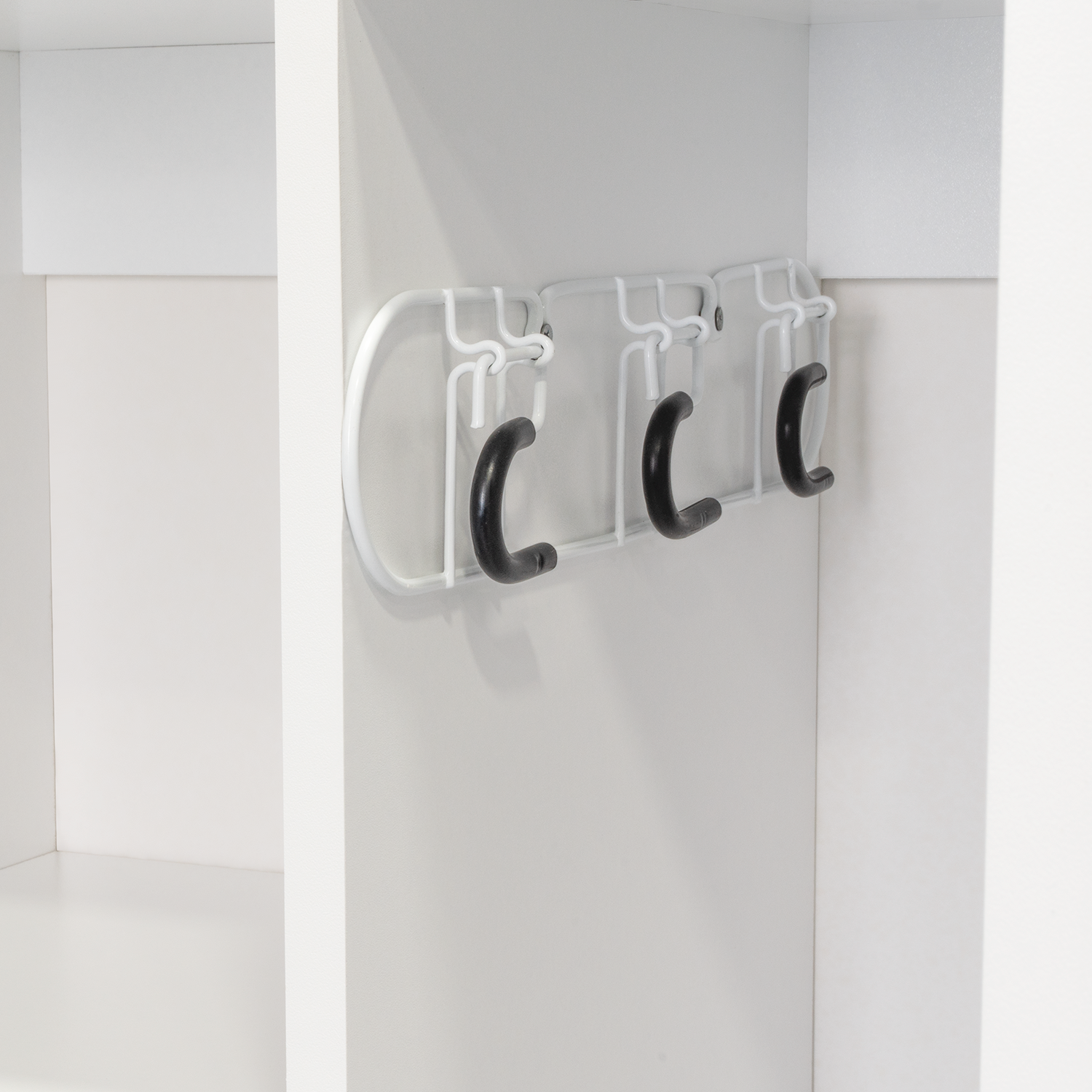 MUEBLE DE ASEO NALA MULTIUSOS 2 PUERTAS Y COLGADORES BLANCO - 8