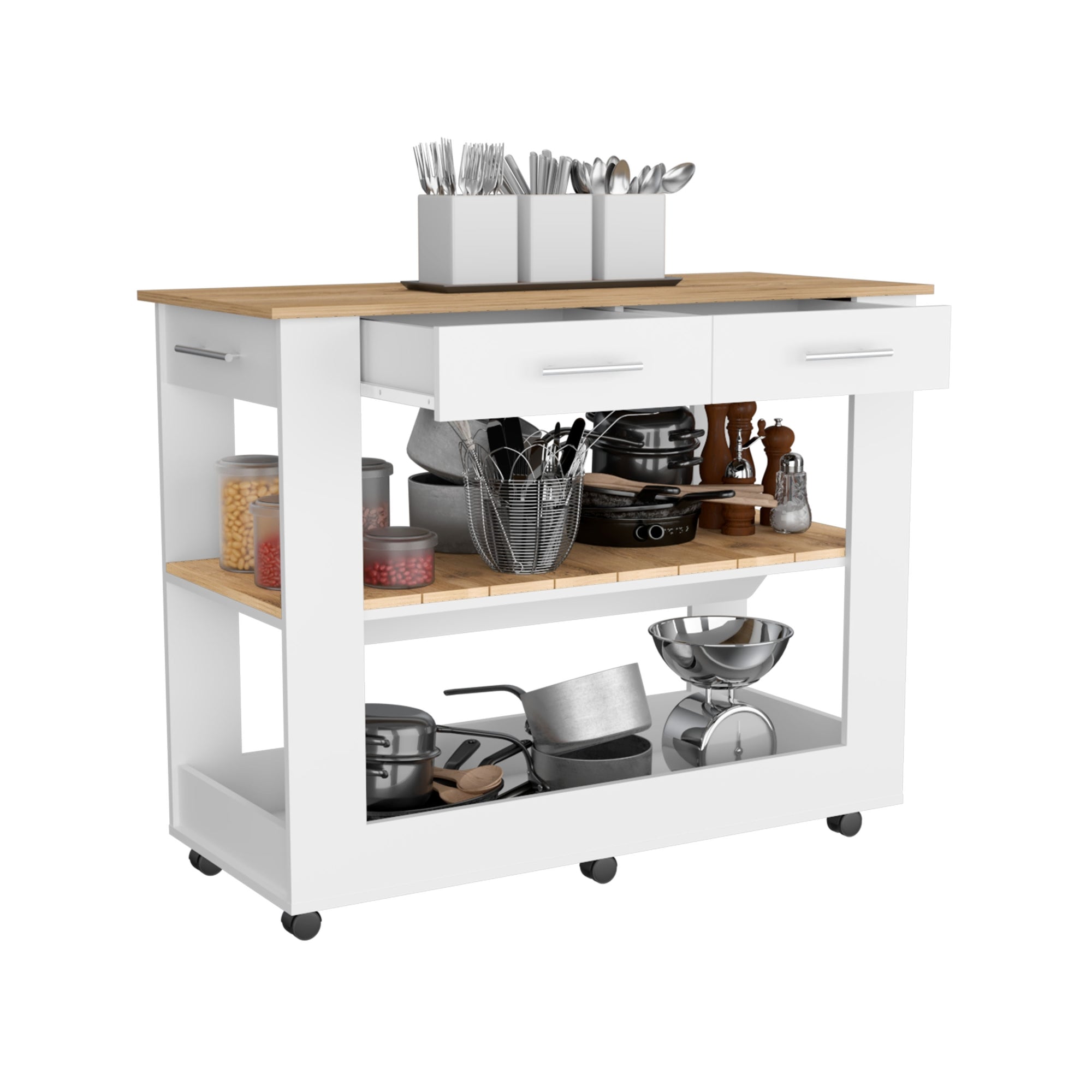 ISLA DE COCINA CALA BLANCO Y MACADAMIA 92,7X116,8X50,8 CM - 1