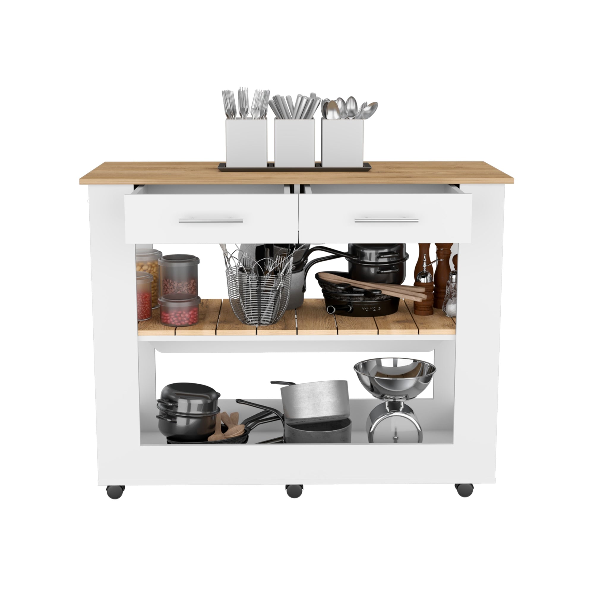 ISLA DE COCINA CALA BLANCO Y MACADAMIA 92,7X116,8X50,8 CM - 4