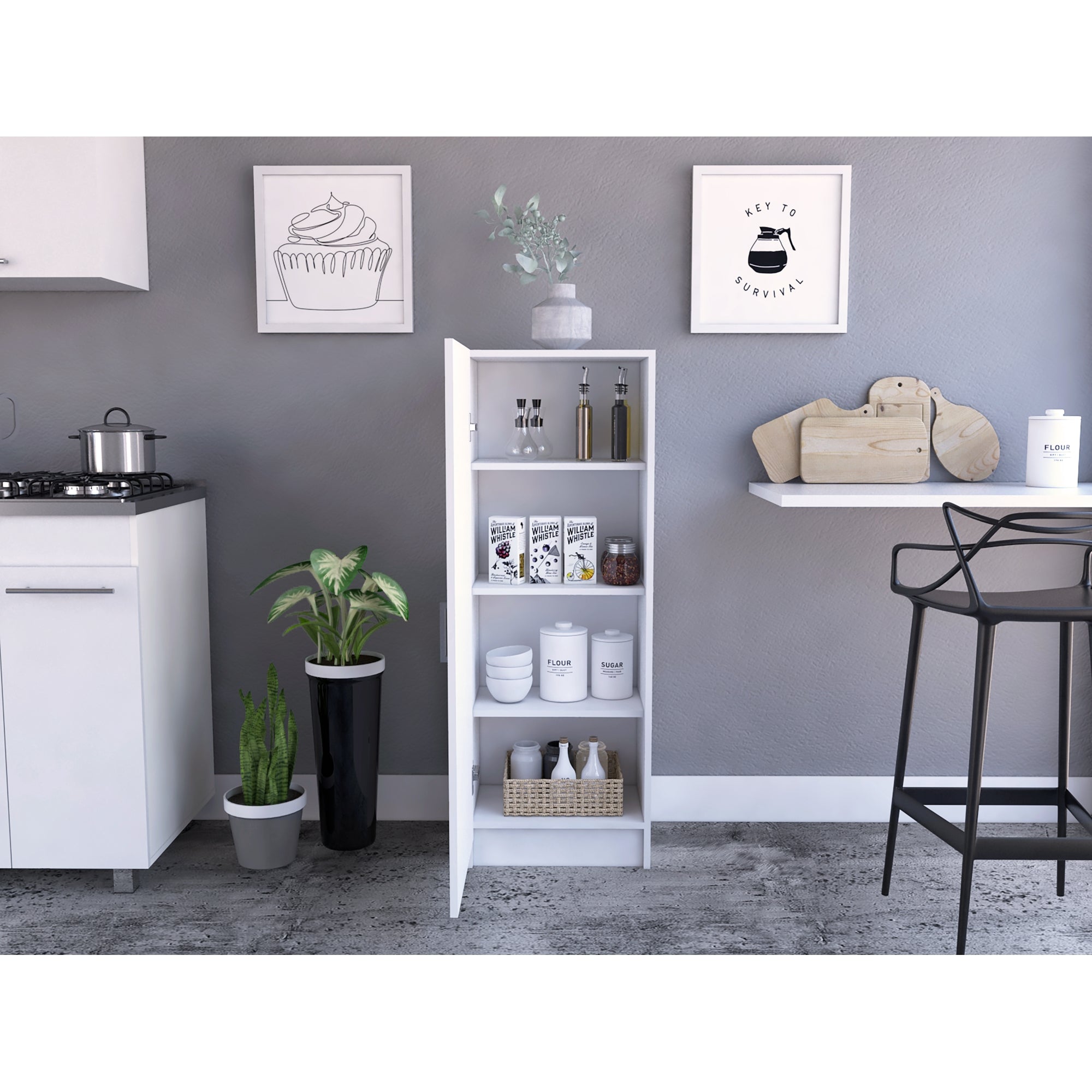 DESPENSA BELLERIA 1 PUERTA BLANCO 120 CM - 2