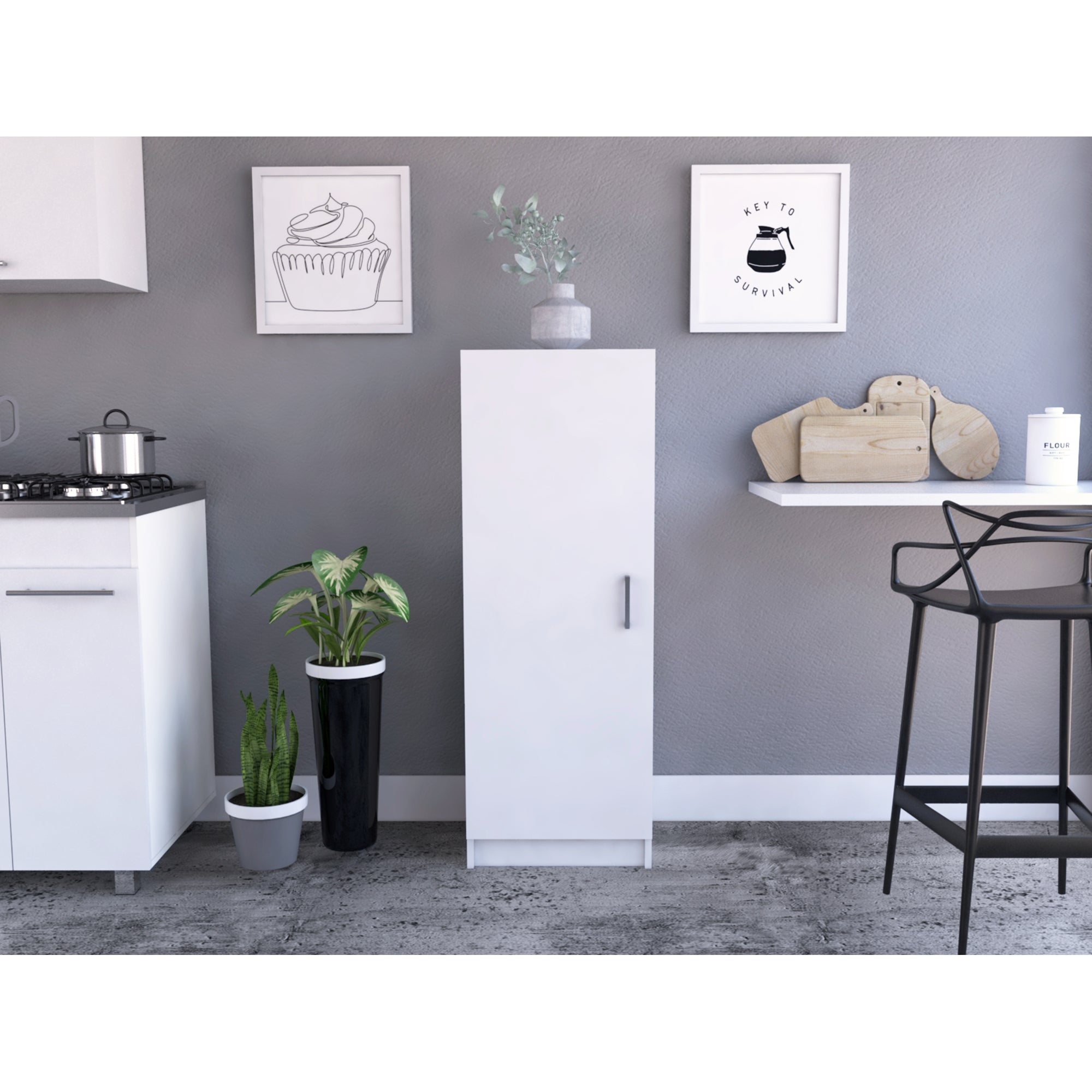 DESPENSA BELLERIA 1 PUERTA BLANCO 120 CM - 12