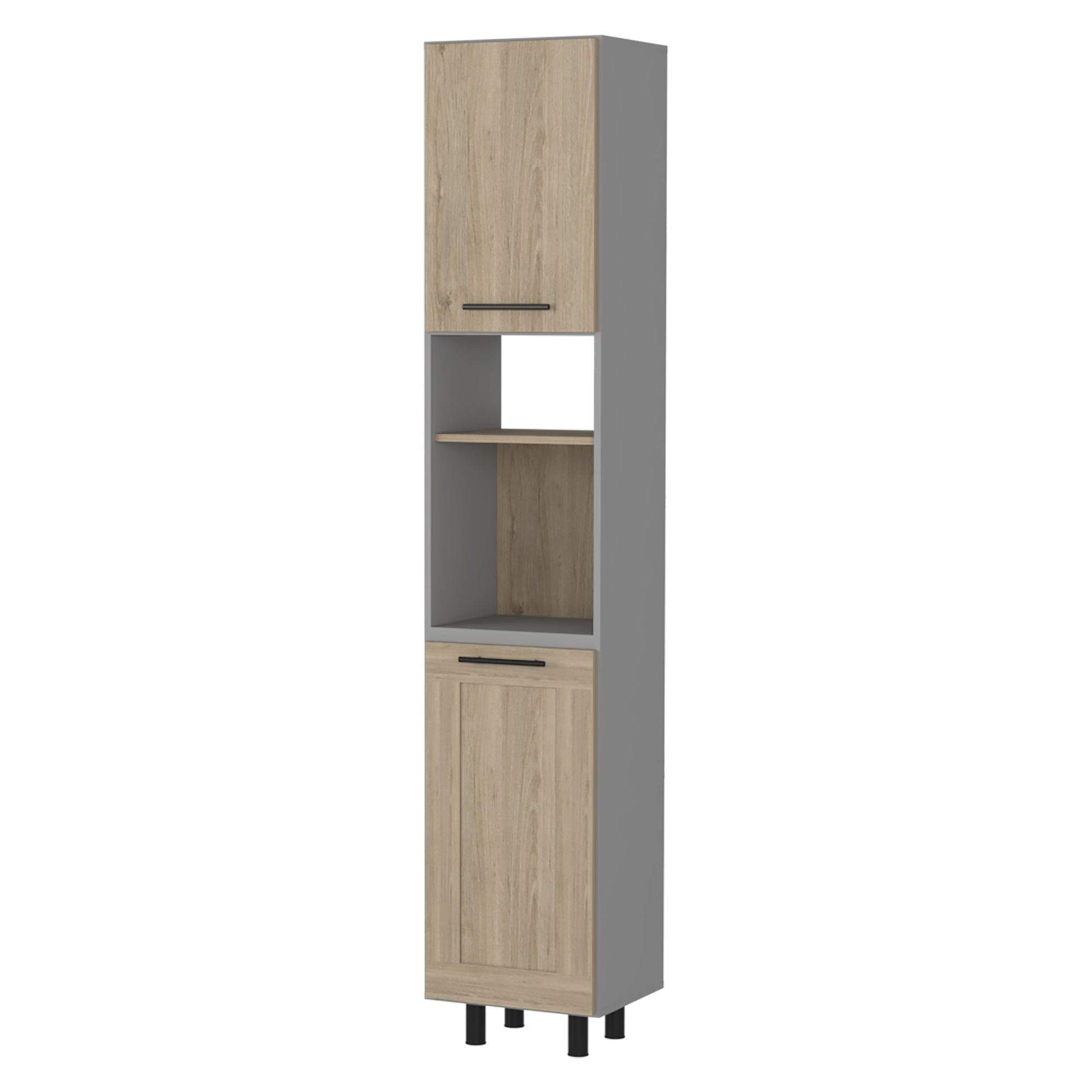 DESPENSA 2 PUERTAS HASSELT 2 PUERTAS GRIS Y ROVERE 208X40X34 CM - 3