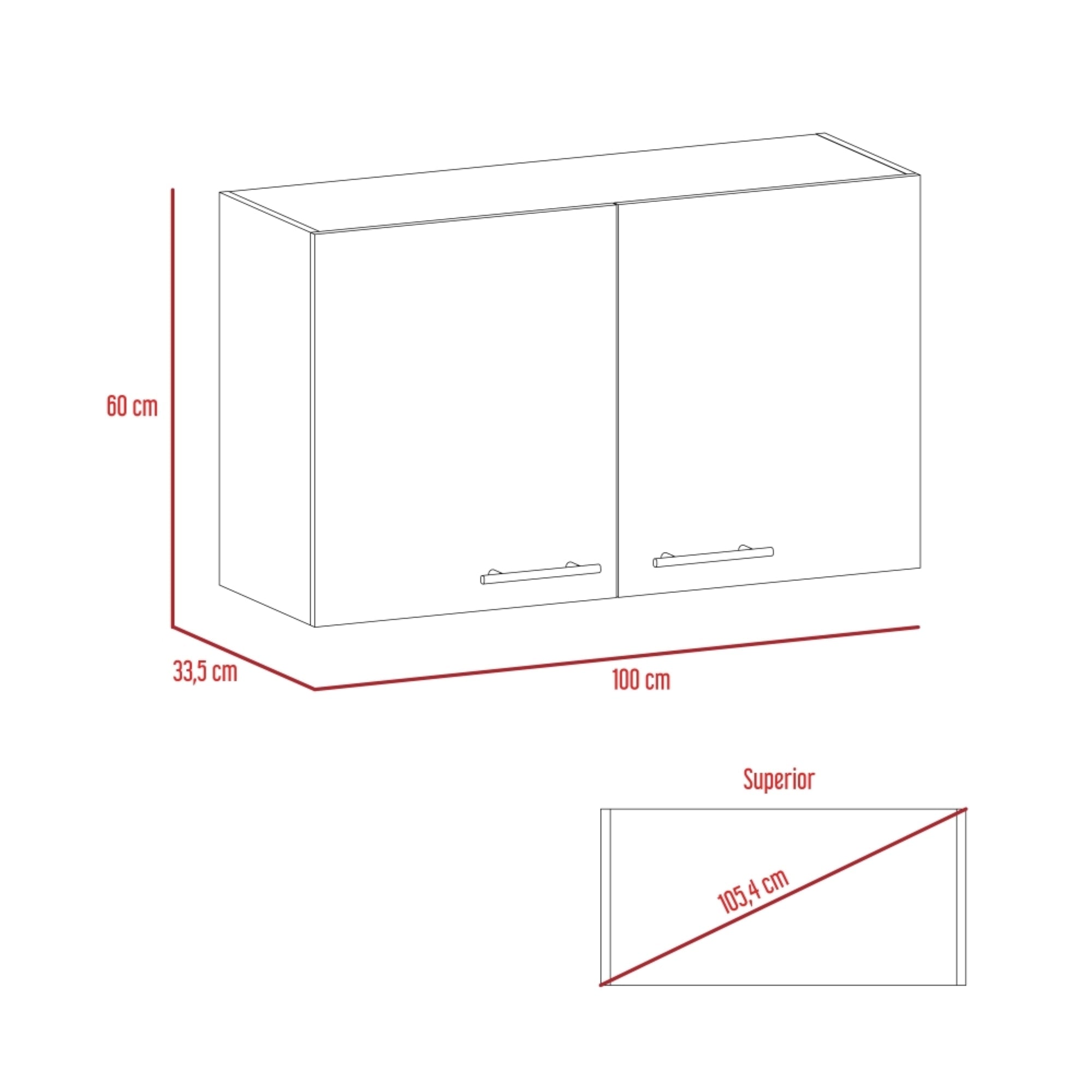MUEBLE DE COCINA AEREO MANCHESTER 2 PUERTAS WENGUE - 7